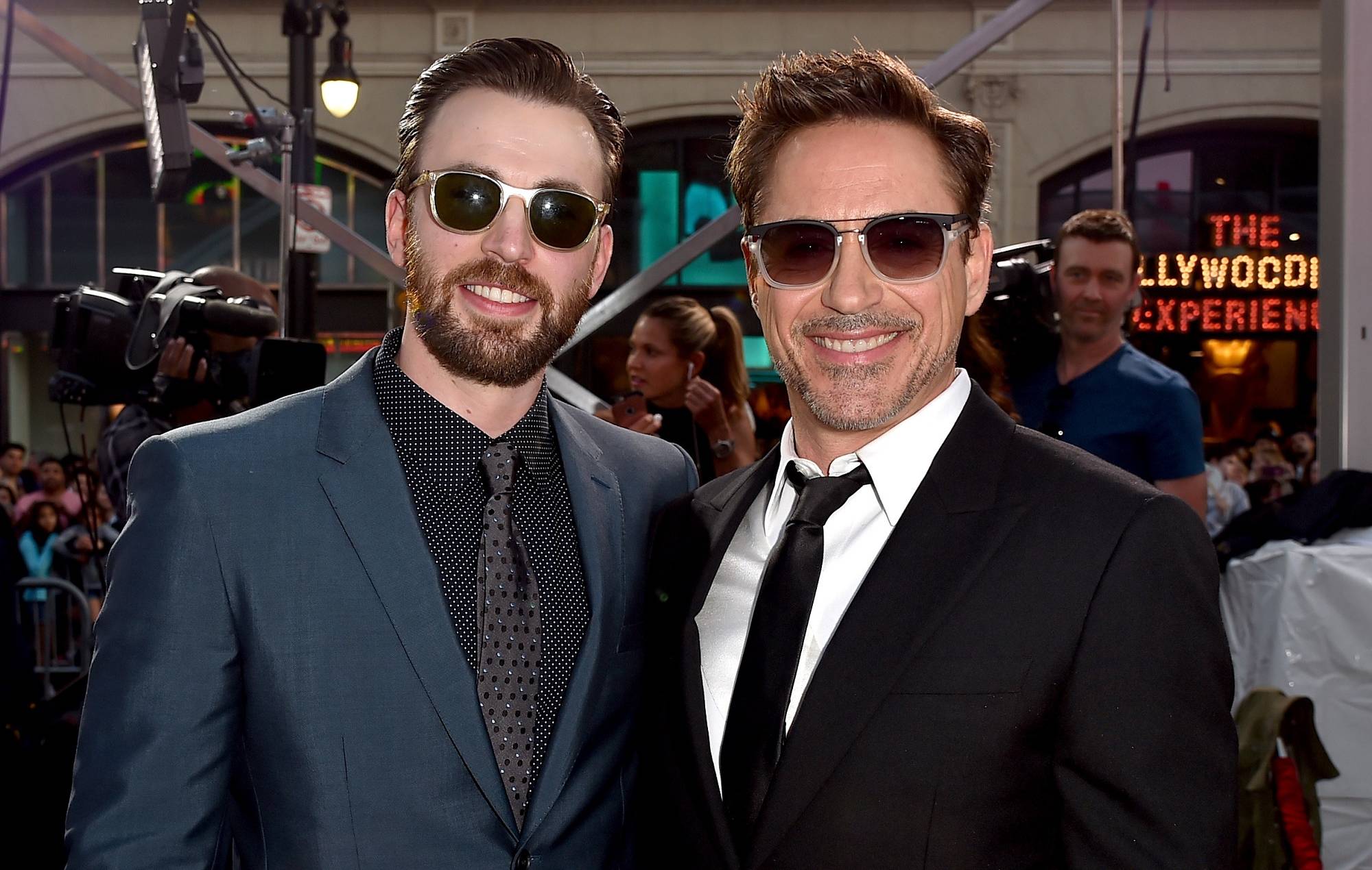 Chris Evans and Robert Downey Jr.