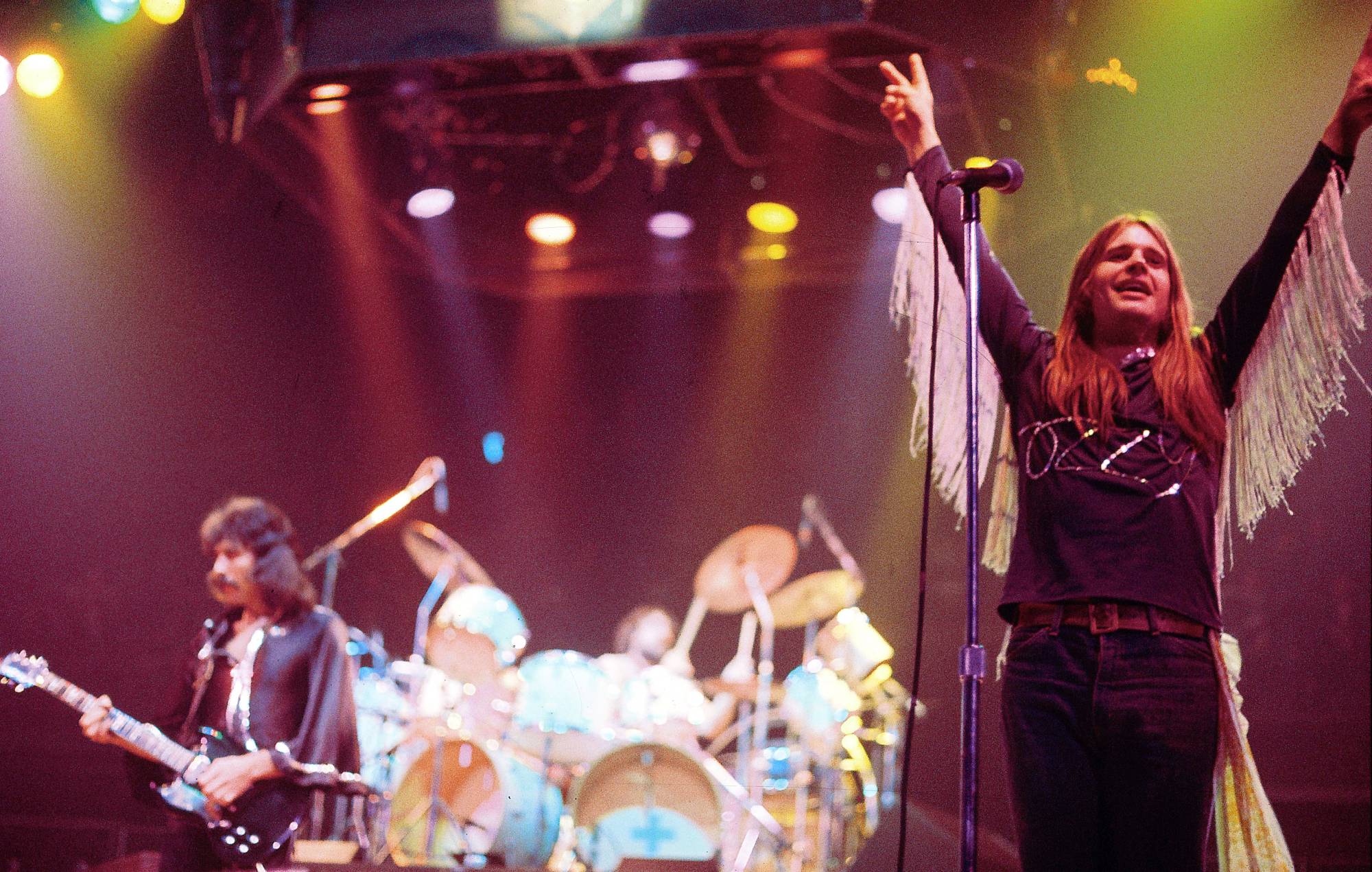 MADISON SQUARE GARDEN Photo of BLACK SABBATH, Tony Iommi & Ozzy Osbourne performing live onstage (Photo by Fin Costello/Redferns)