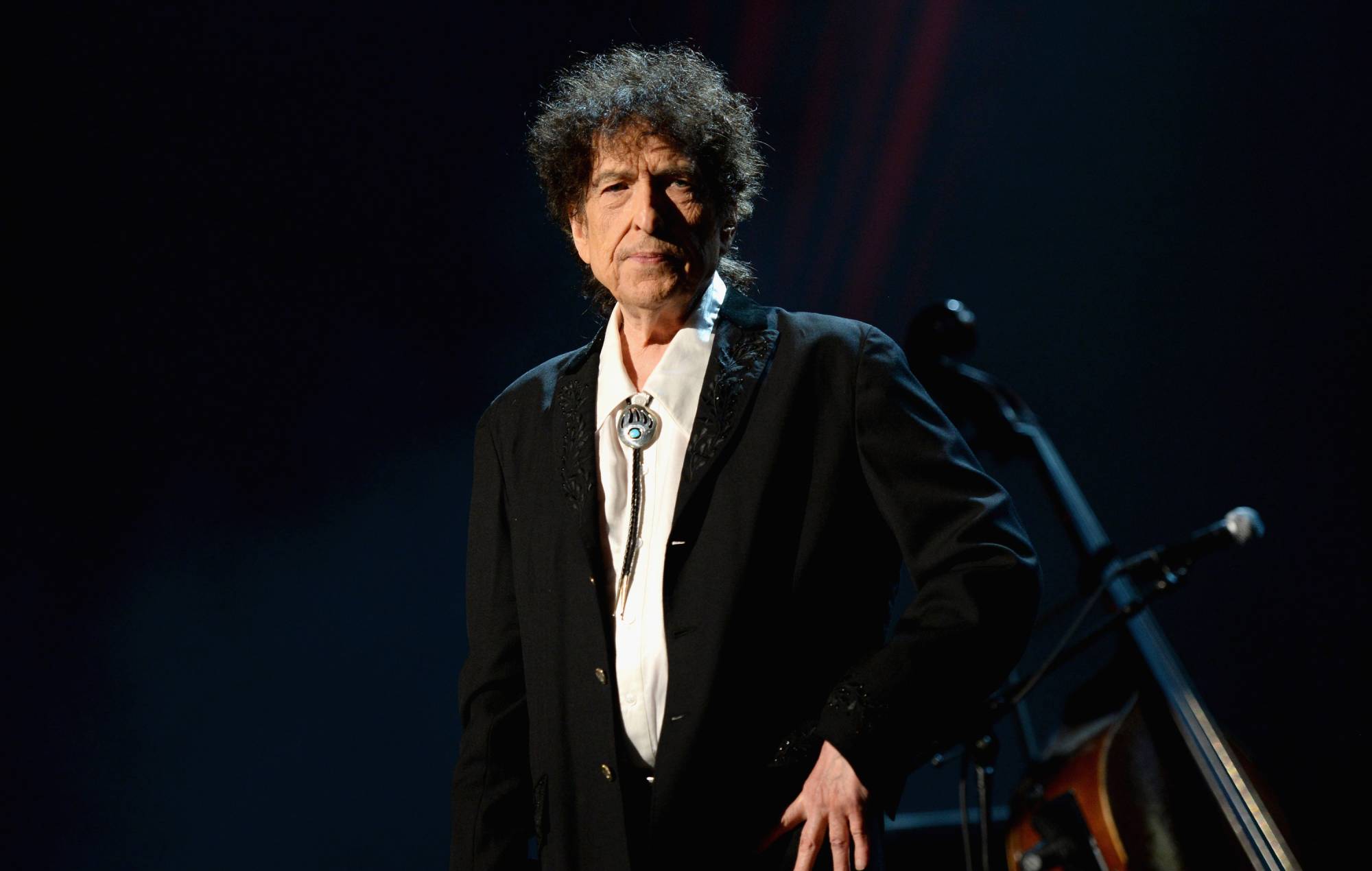 Bob Dylan speaks onstage at the 25th anniversary MusiCares 2015 Person Of The Year Gala. (Photo by Michael Kovac/WireImage)