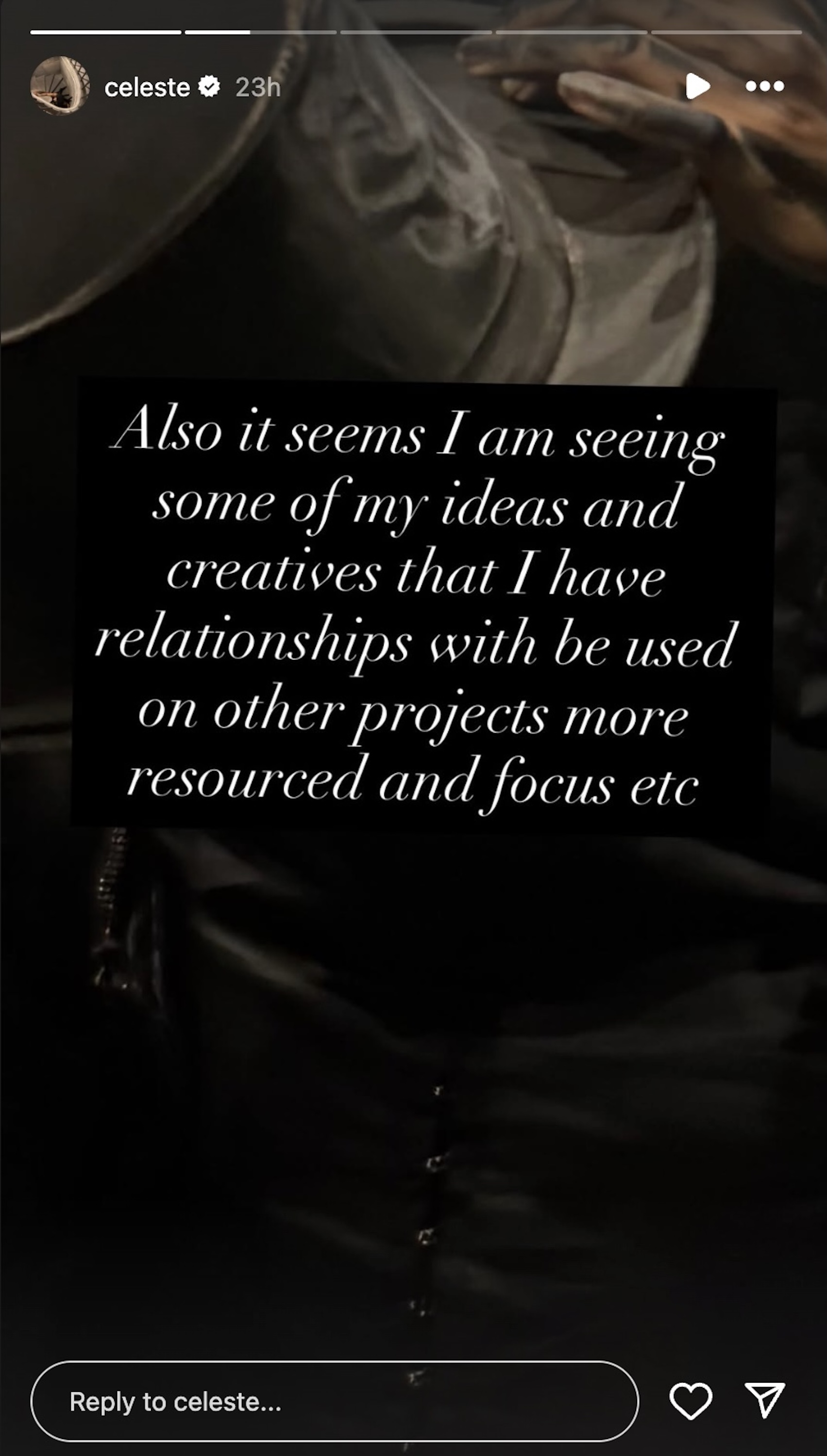 Celeste Instagram Screenshot 24/10/2025. CREDIT: @Celeste/Instagram