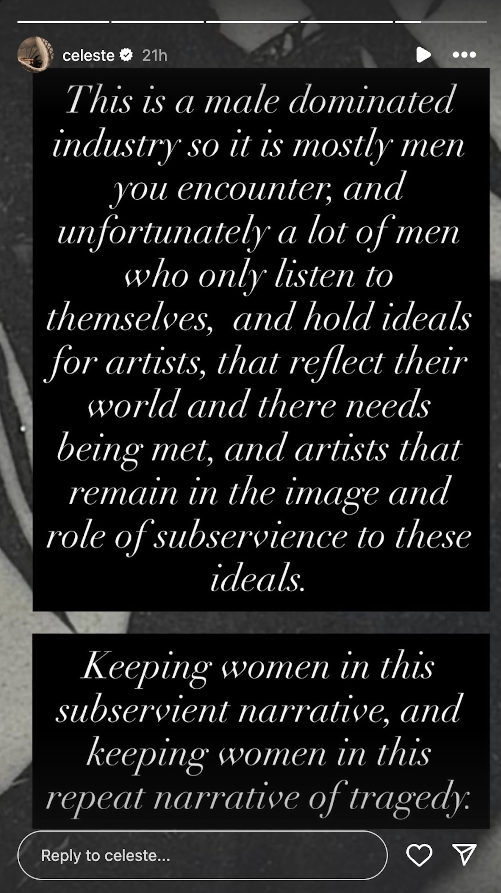 Celeste Instagram Screenshot 24/10/2025. CREDIT: @Celeste/Instagram