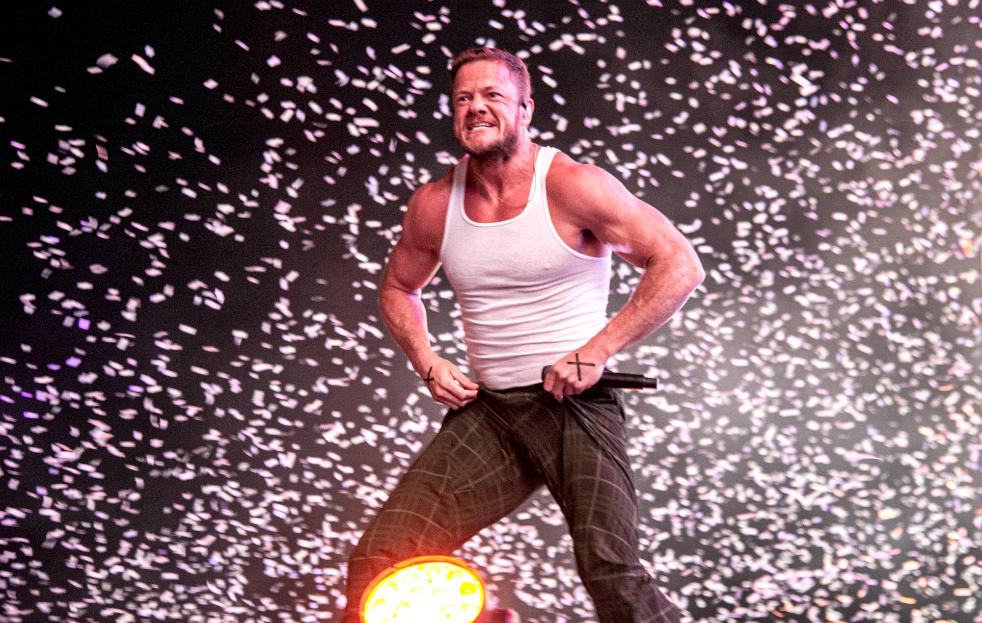 Dan Reynolds, singer of Imagine Dragons, peforming as part of the 2024 'Tecate Pal'Norte' Festival at Parque Fundidora on March 31, 2024 in Monterrey, Mexico. (Photo by Medios y Media/Getty Images)