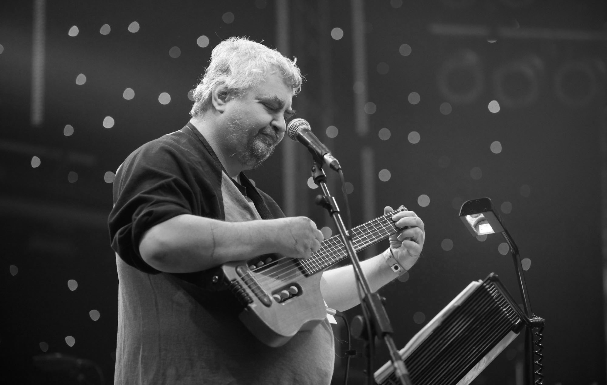 American singer /songwriter Daniel Johnston performing live as part of the ATP Festival, curated by Matt Groening at Minehead on May 9 2010. - Job: 86053 Ref: EWT - (Photo by Edd Westmacott/Photoshot/Getty Images)