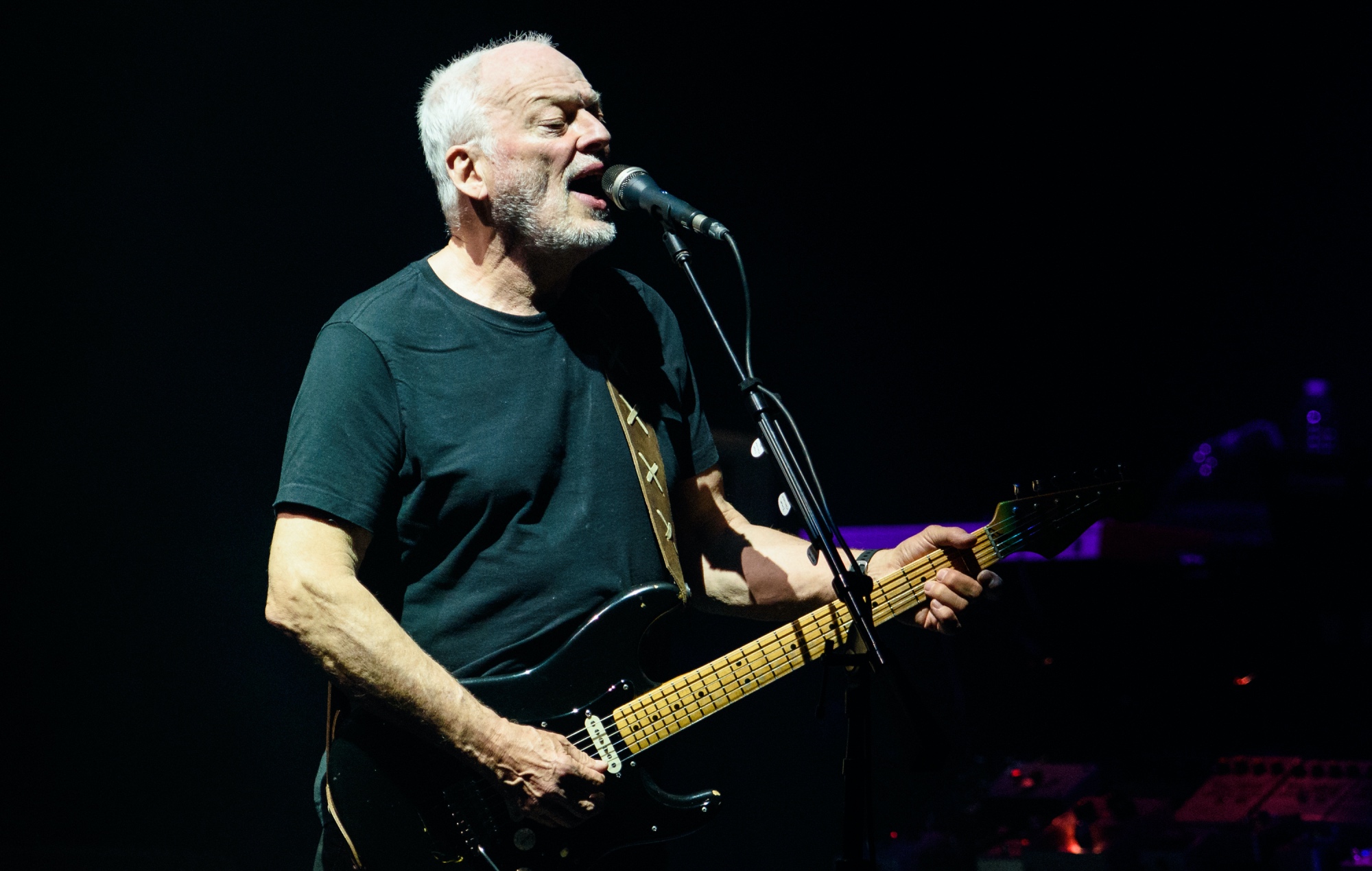 David Gilmour performing live on stage, photo by Matthew Eisman/Getty
