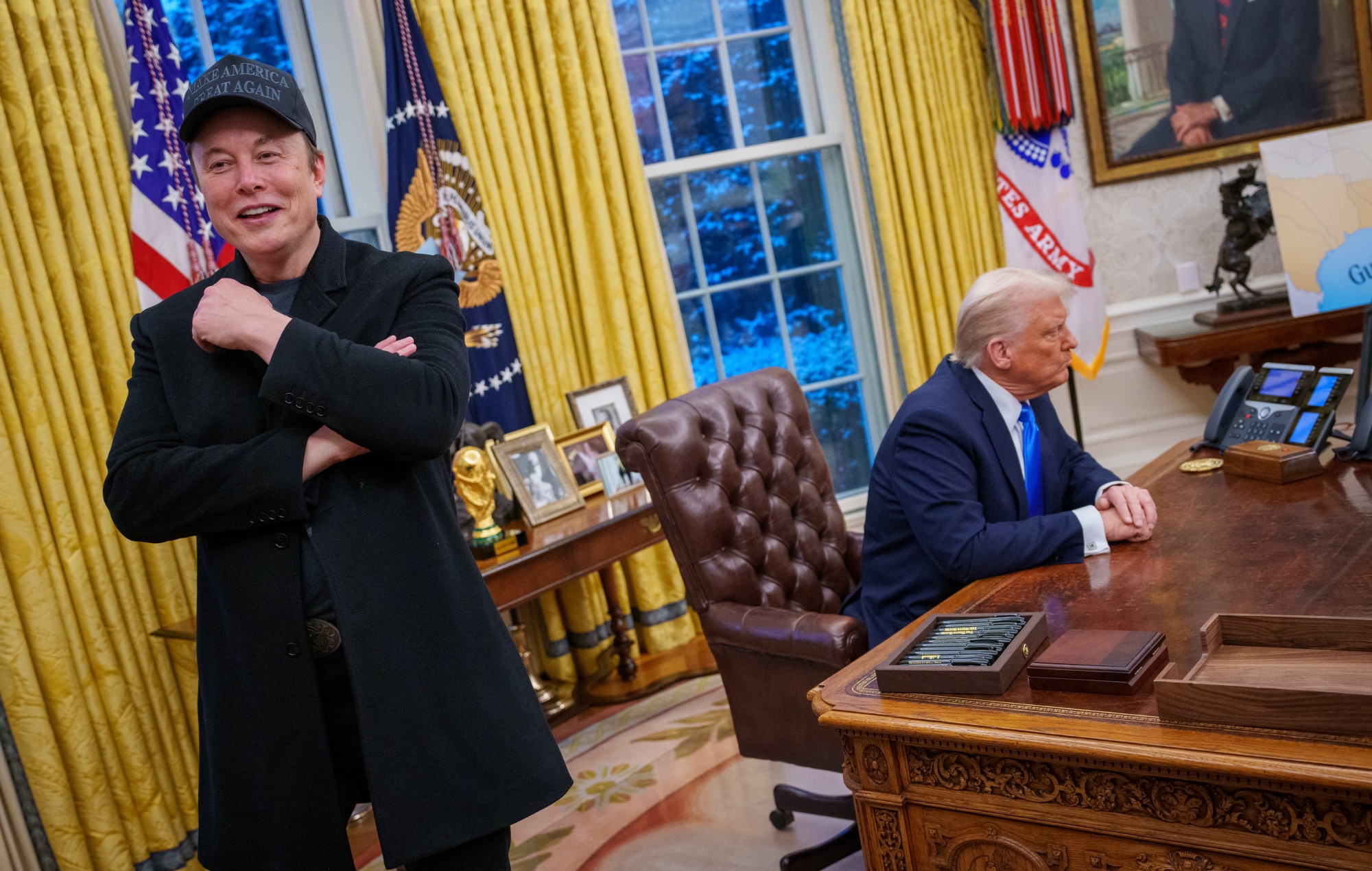 Elon Musk and President Donald Trump in the Oval Office at the White House 