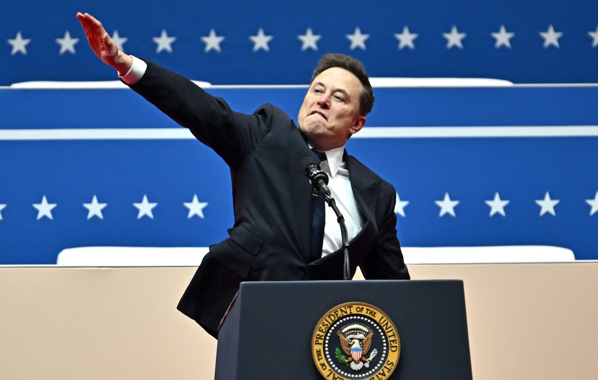Elon Musk at Donald Trump's inauguration in Washington DC