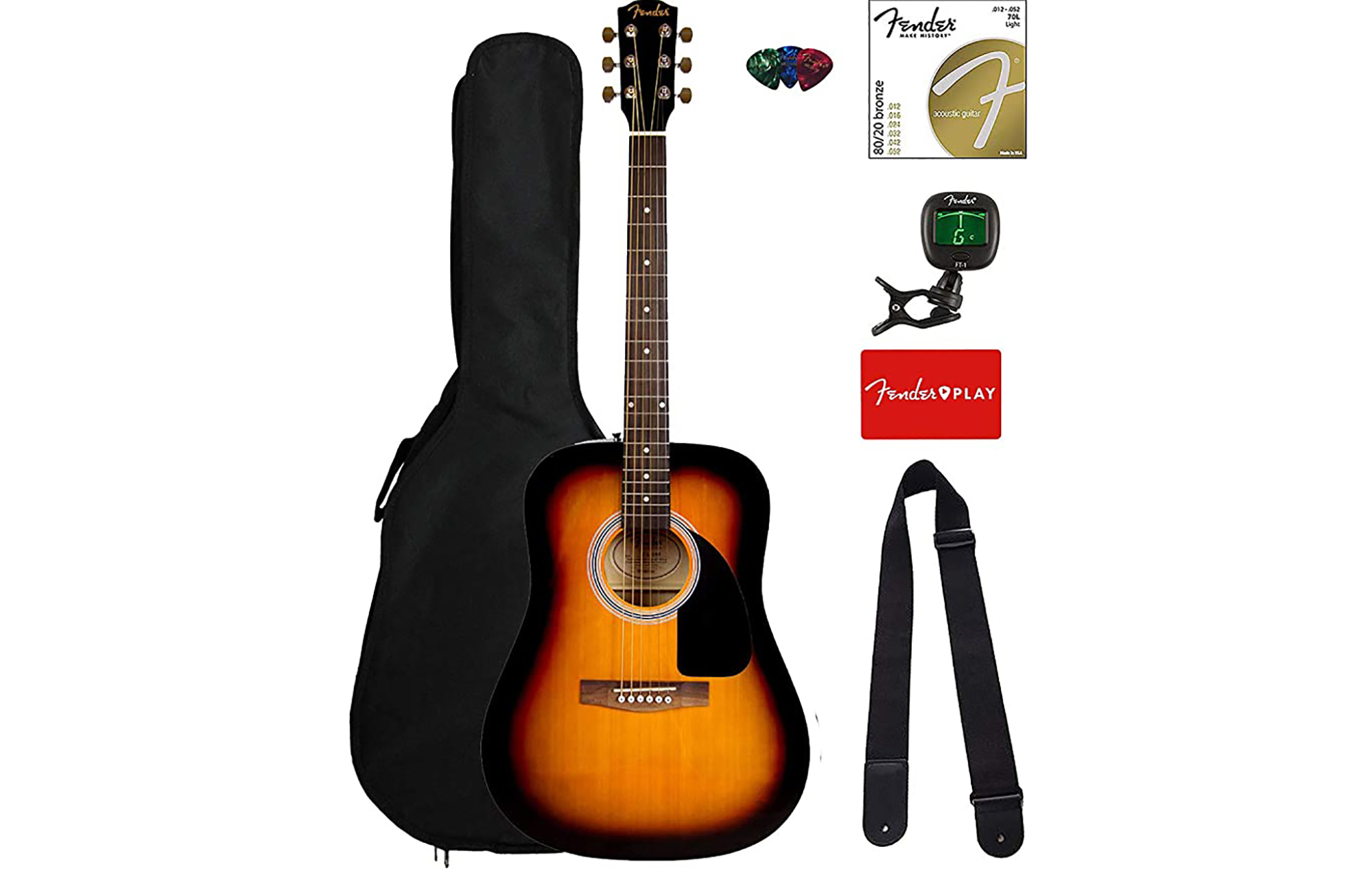 Fender Squier Dreadnought Acoustic Guitar Bundle