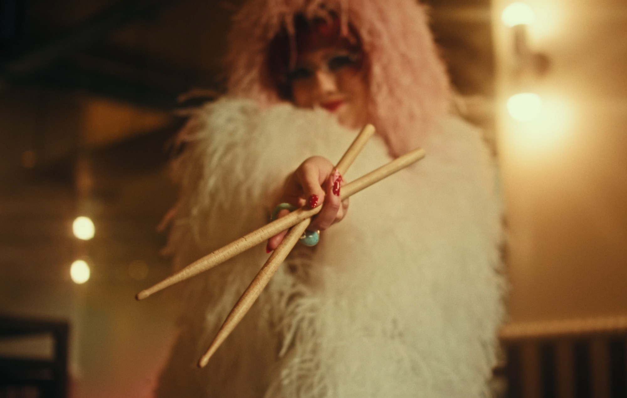 CMAT and Jamie Oliver in the official music video for 'The Jamie Oliver Petrol Station' 