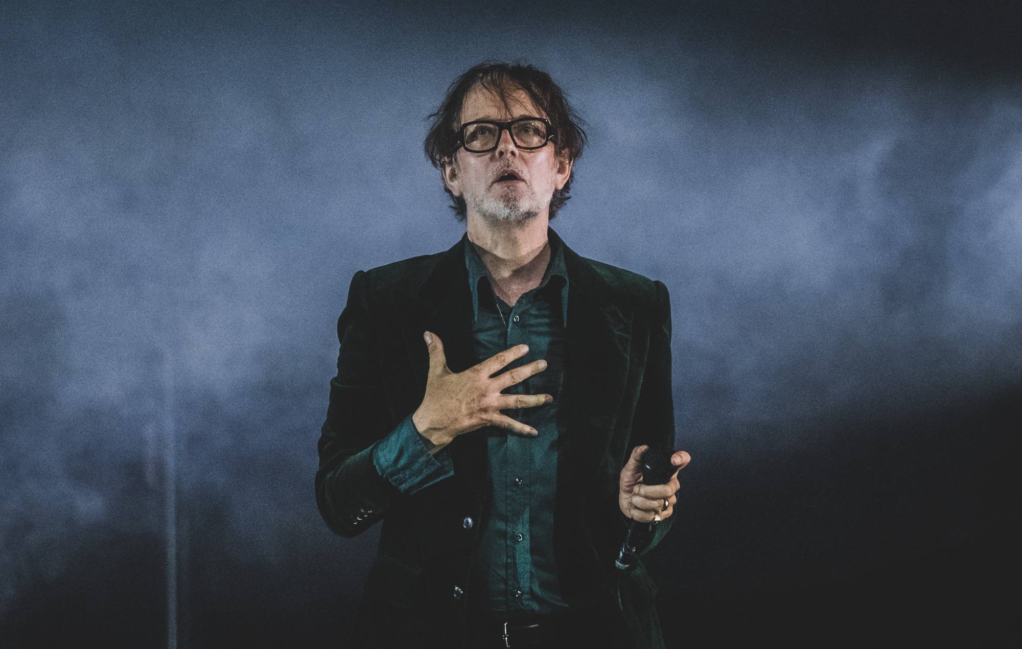 Jarvis Cocker performs during the Pulp concert at Kings Theatre on September 14, 2024 in New York, New York. (Photo by Sacha Lecca/Rolling Stone via Getty Images)