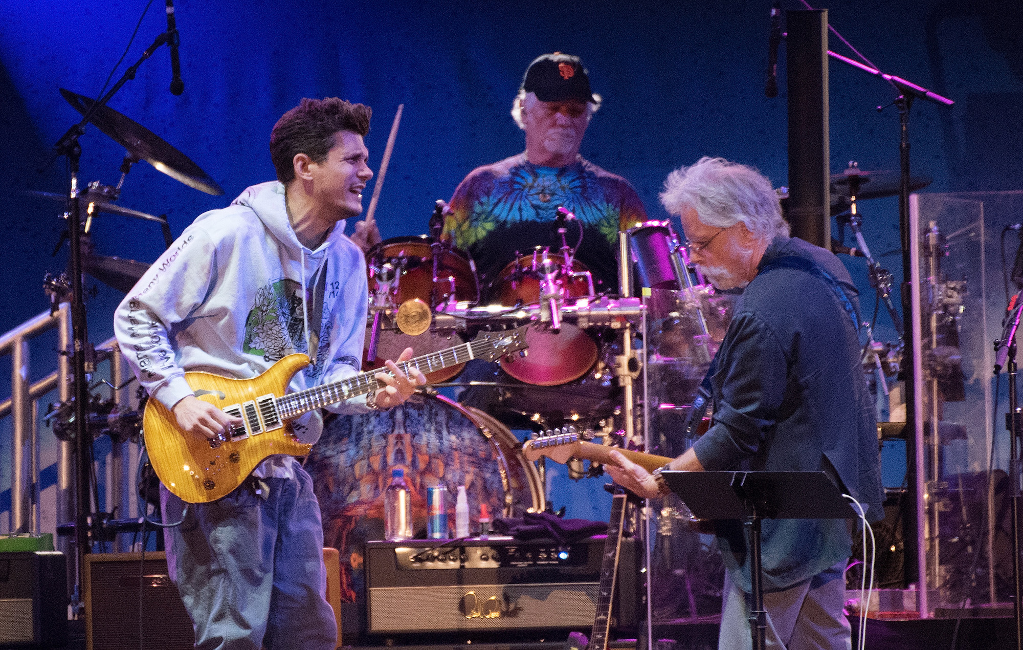 John Mayer, Bill Kreutzmann and Bob Weir of Dead & Company. Credit: C Flanigan/FilmMagic
