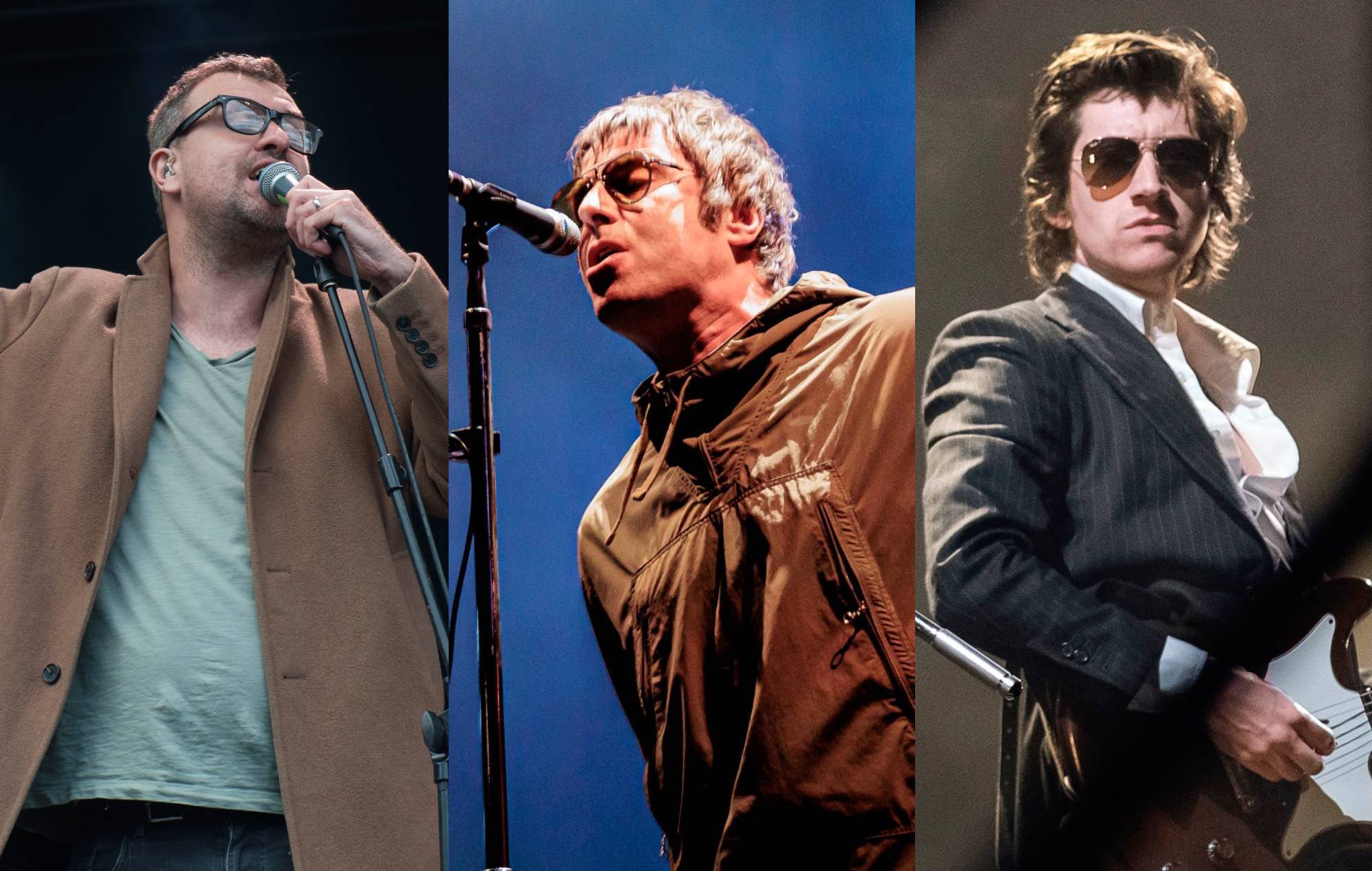 Jon McClure of Reverend and the Makers, Liam Gallagher of Oasis and Alex Turner of Arctic Monkeys