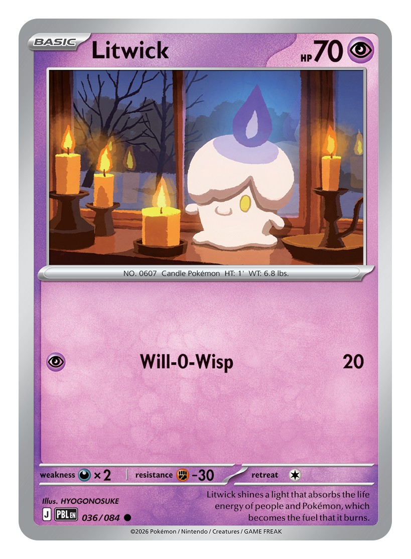 Litwick 'Pitch Black' Pokémon card. 