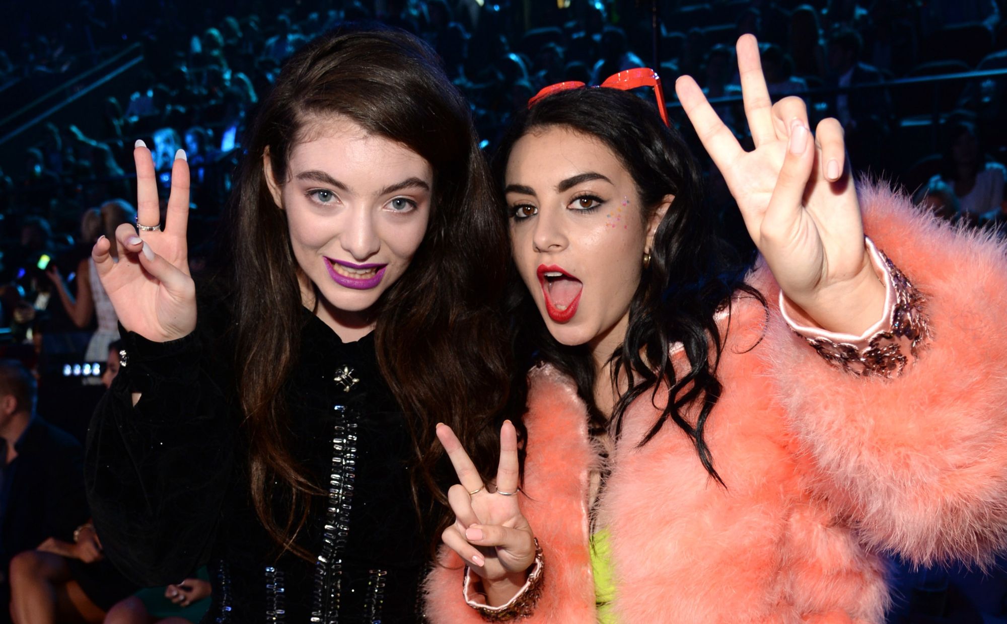 Lorde and Charli XCX attend the 2014 MTV Video Music Awards. Credit - Kevin Mazur/MTV1415/WireImage
