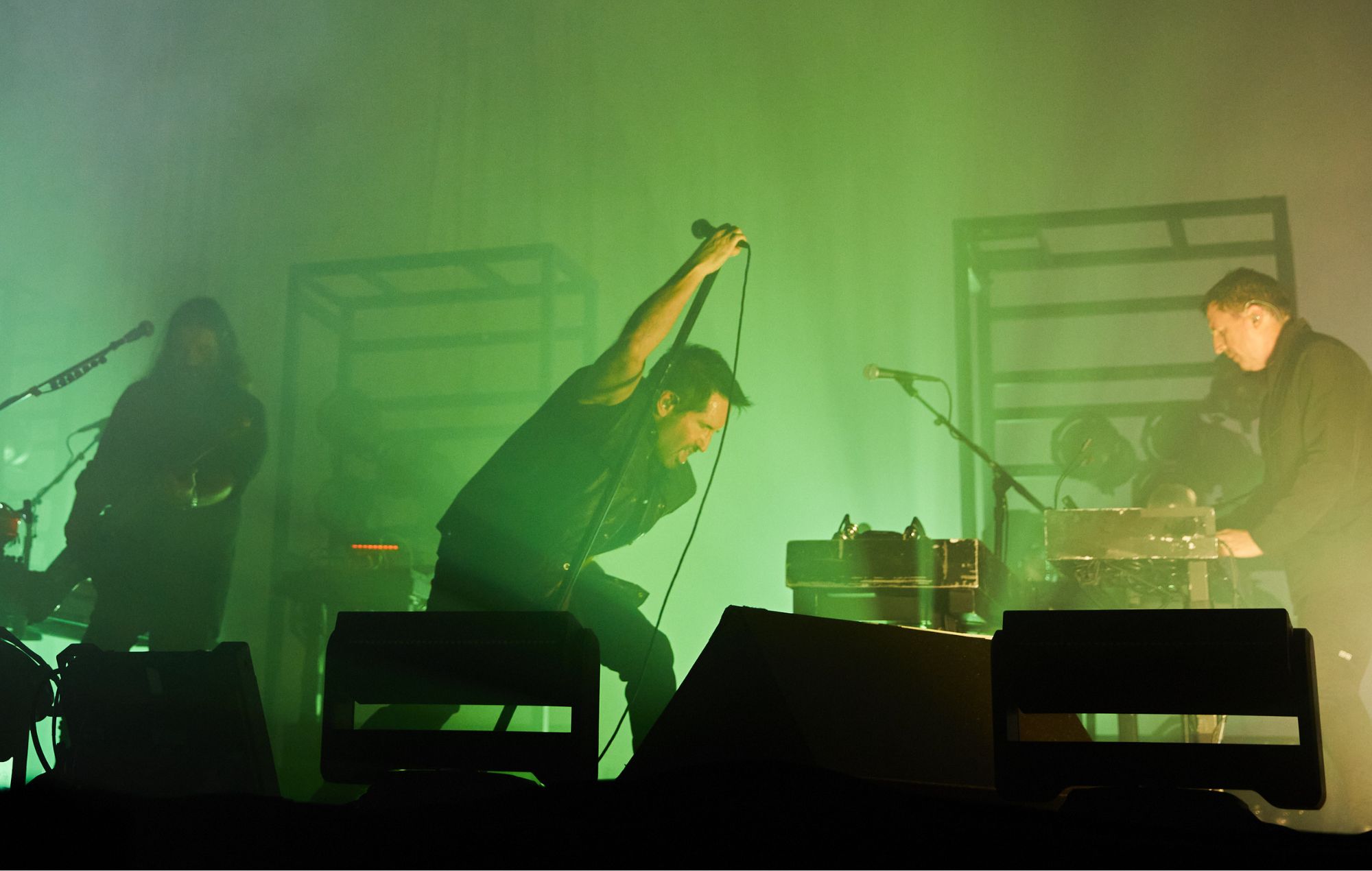 Trent Reznor & Atticus Ross of Nine Inch Nails perform live