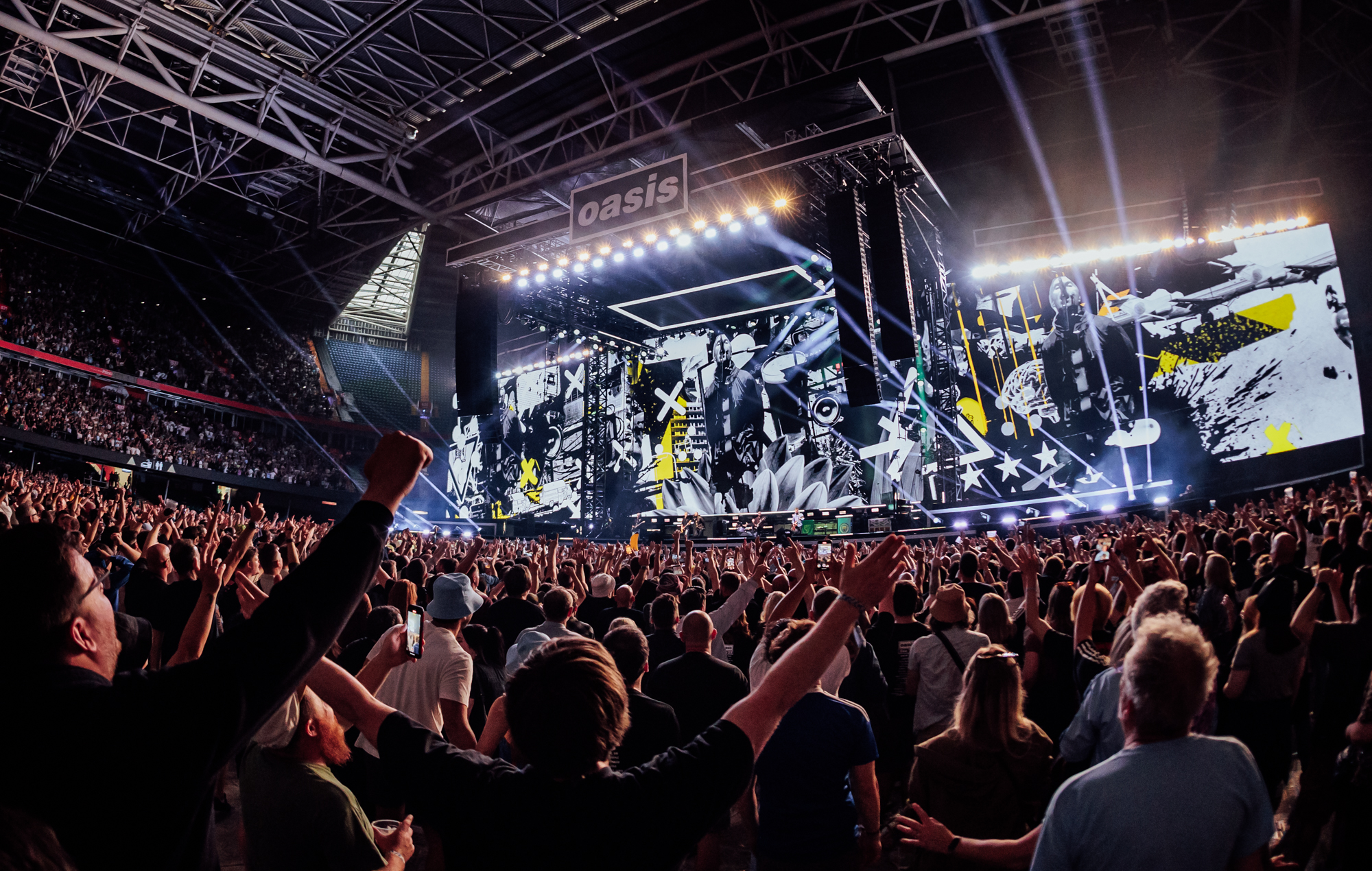 Oasis live in Cardiff. Credit: Andy Ford for NME