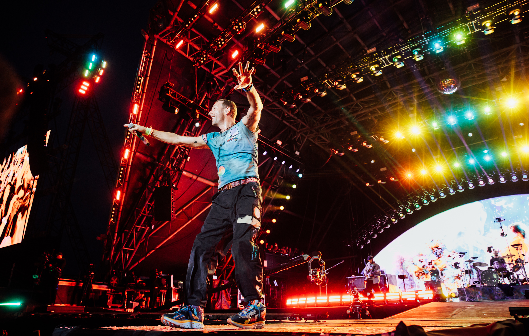 Coldplay live at Glastonbury 2024, photo by Andy Ford