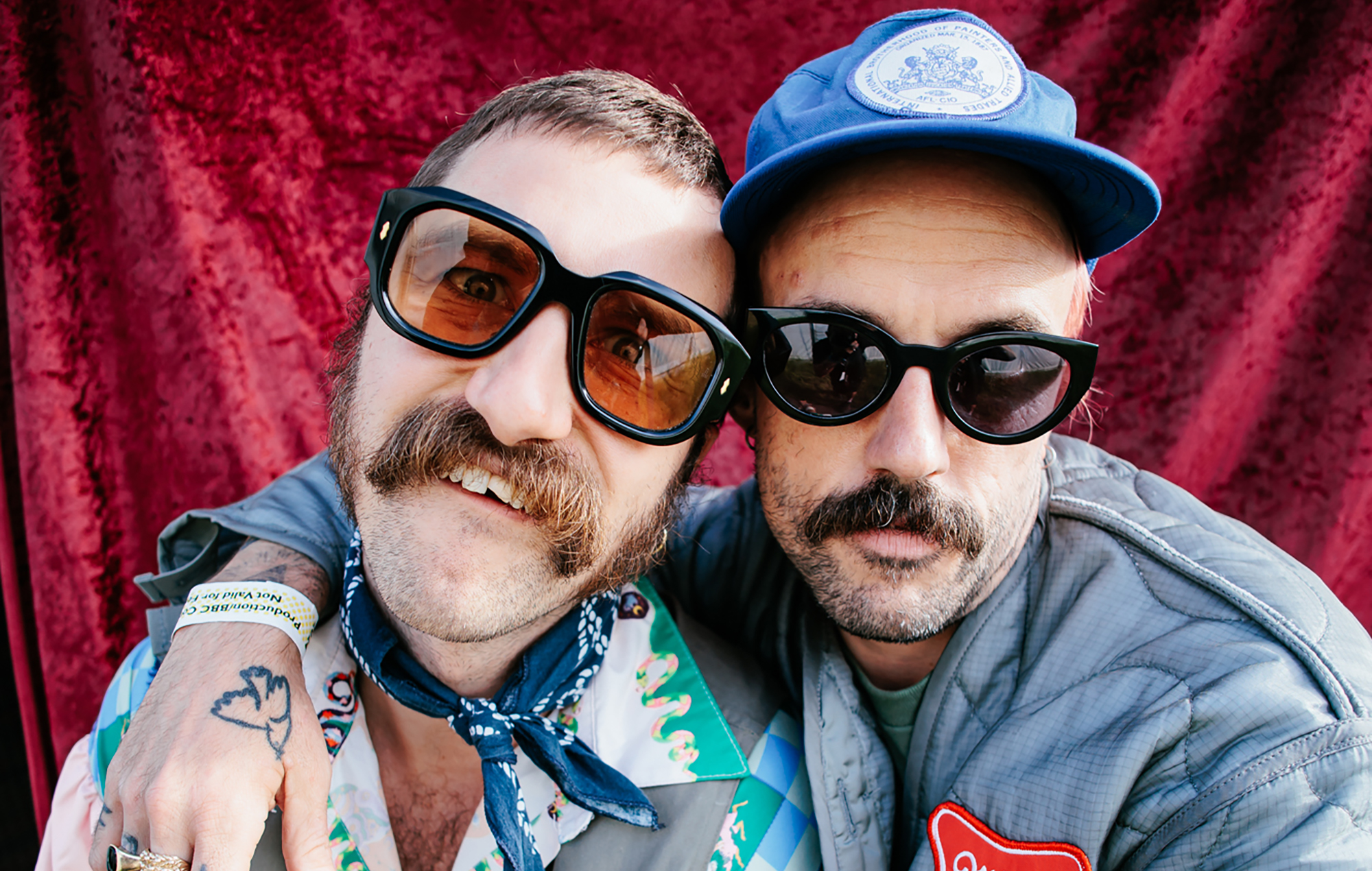 Mark Bowen and Joe Talbot of IDLES at Glastonbury 2024, photo by Andy Ford