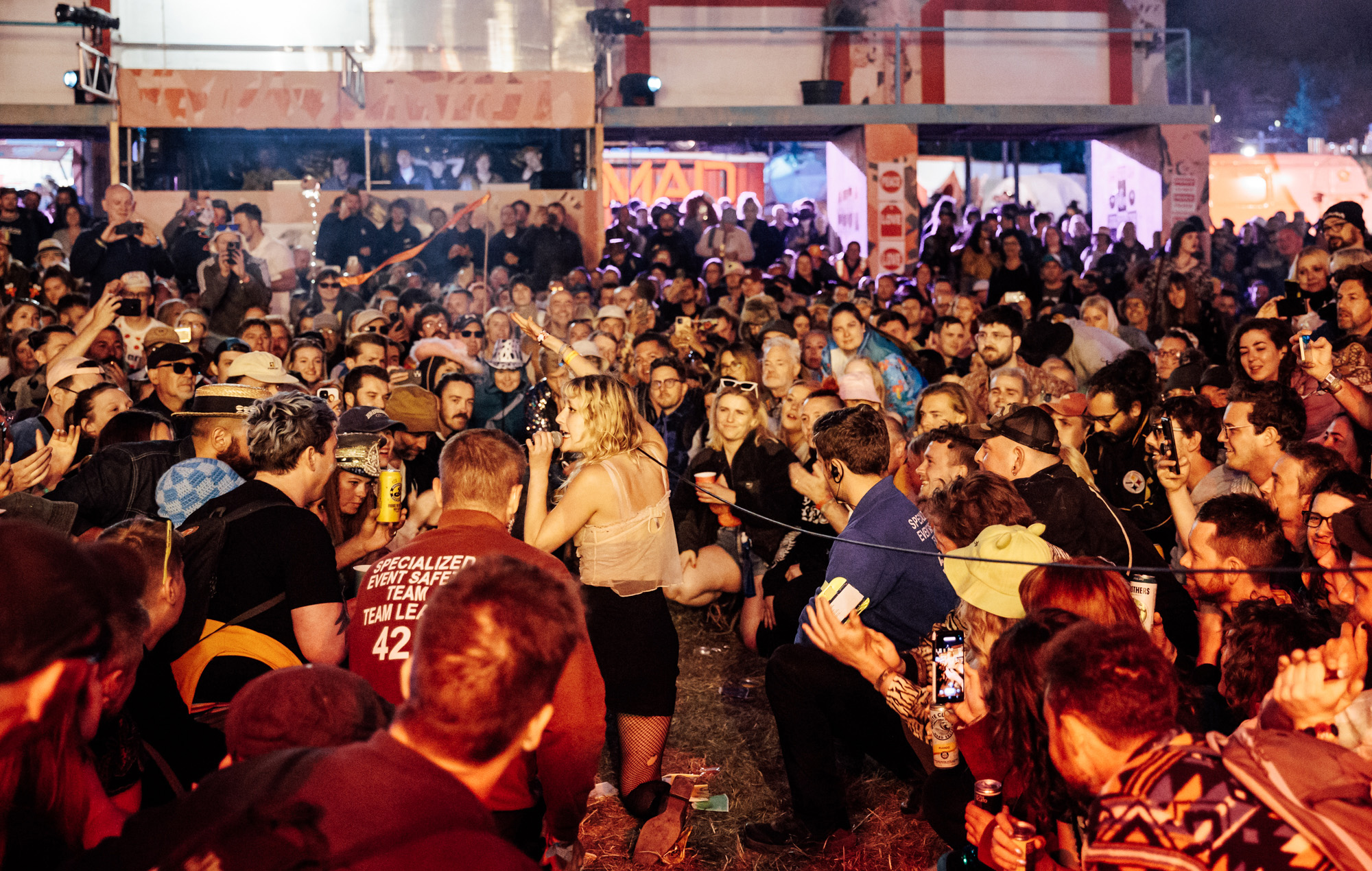 Lambrini Girls live at Glastonbury 2024, photo by Andy Ford