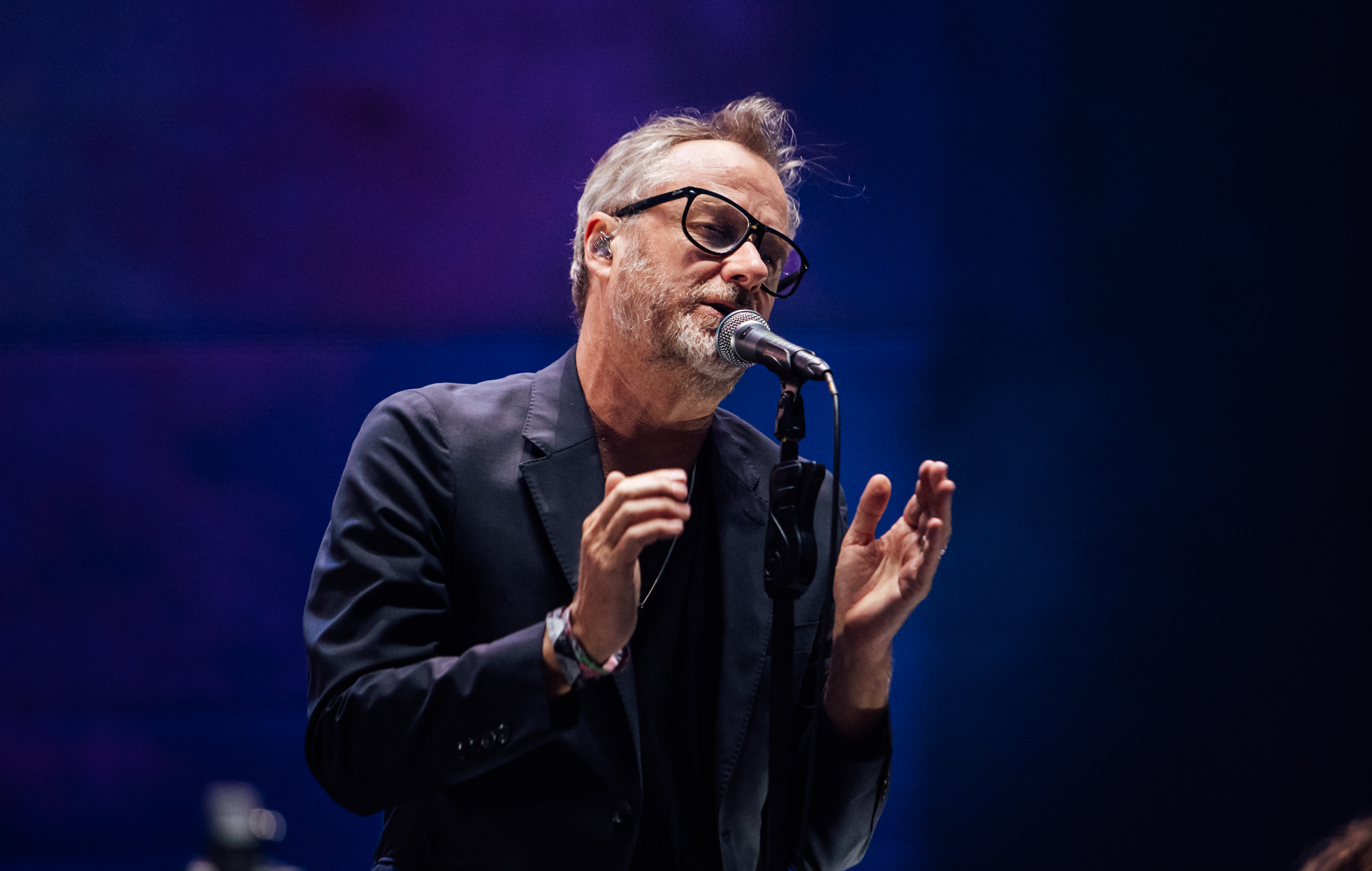 Matt Berninger of The National live at Glastonbury 2024, photo by Andy Ford