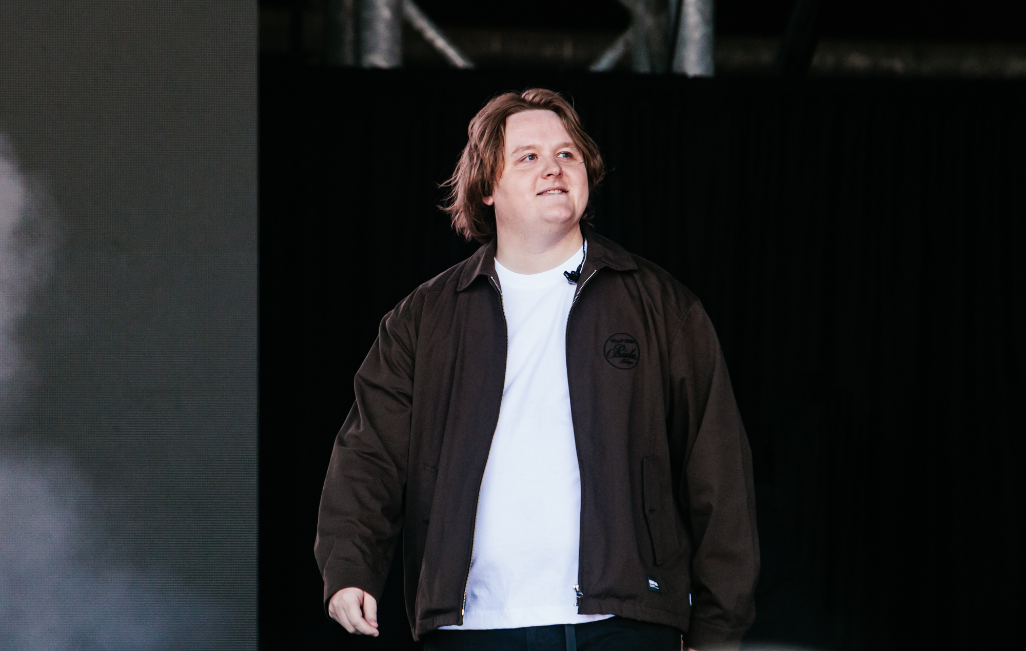 Lewis Capaldi performs at Glastonbury 2025, photo by Andy Ford