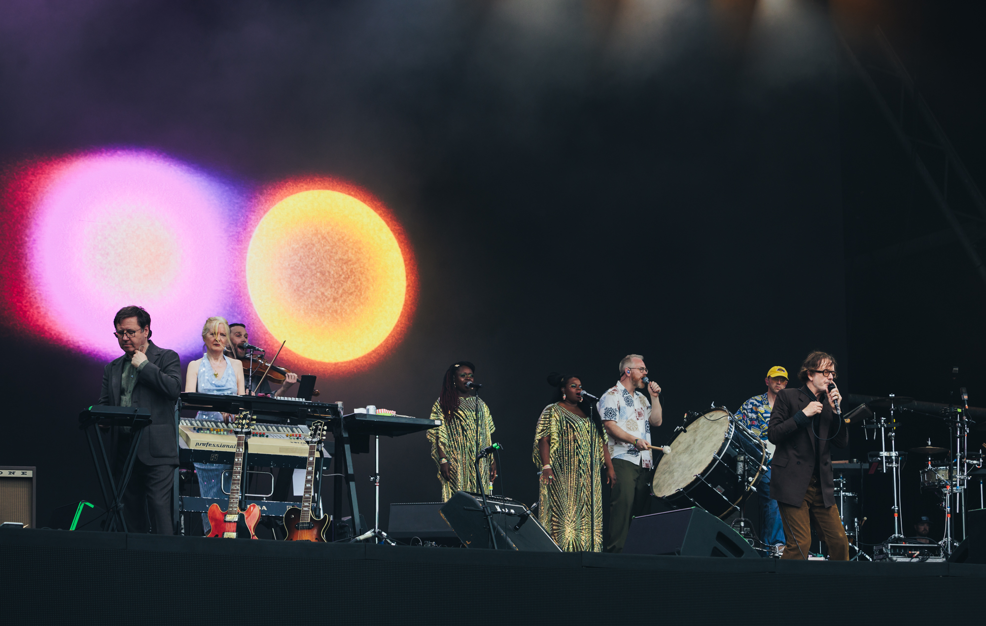 Jarvis Cocker performs with Pulp at Glastonbury 2025, photo by Andy Ford