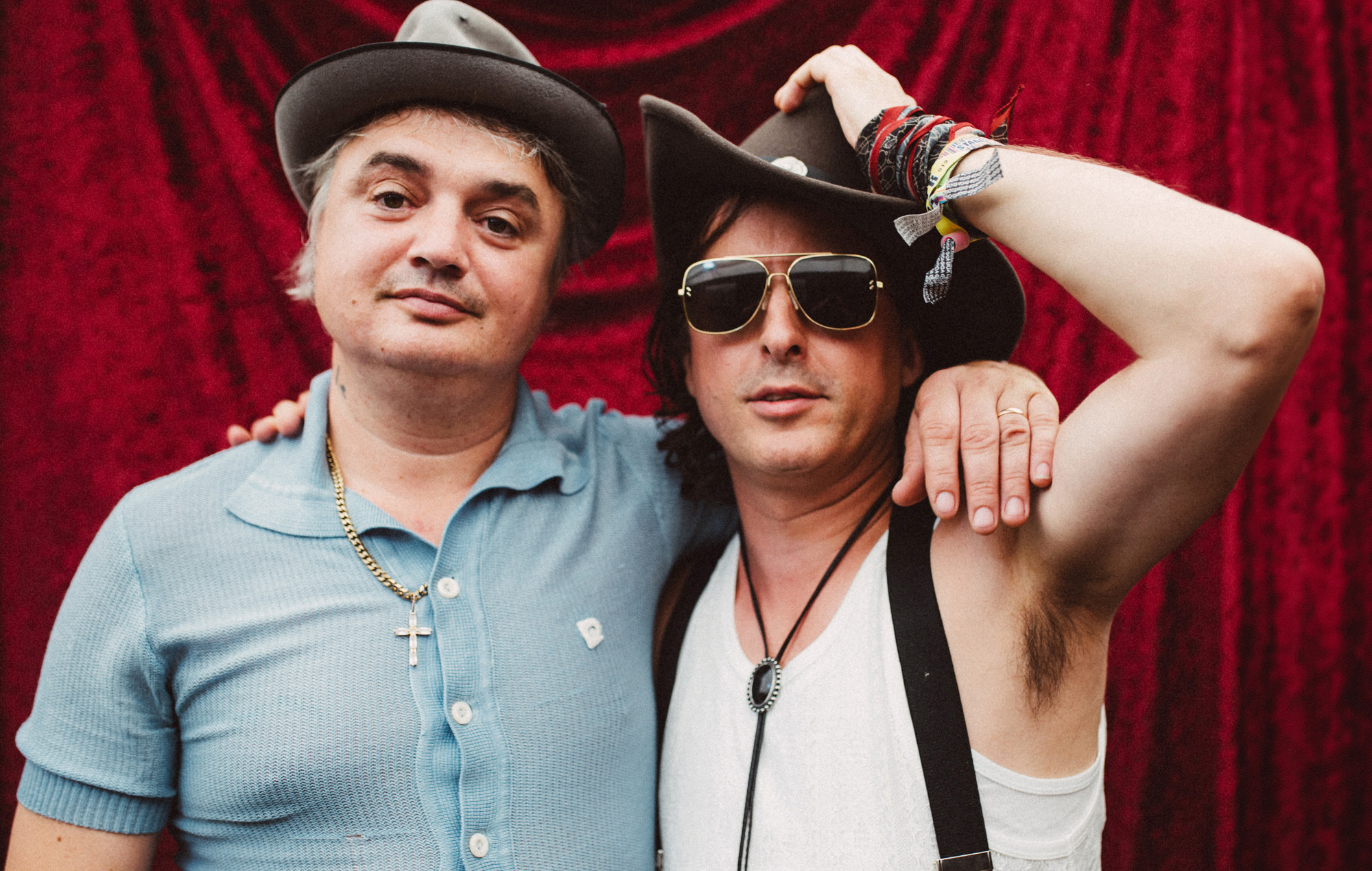 Pete Doherty and Carl Barât of The Libertines at Glastonbury 2025, photo by Andy Ford