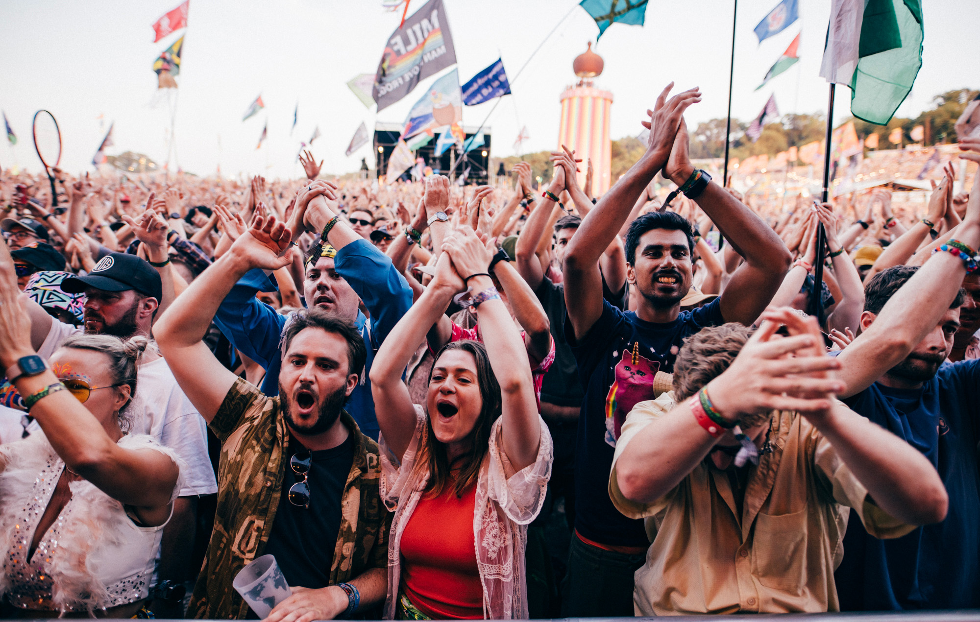 The crowd for The Maccabees live at Glastonbury 2025, photo by Derek Bremner