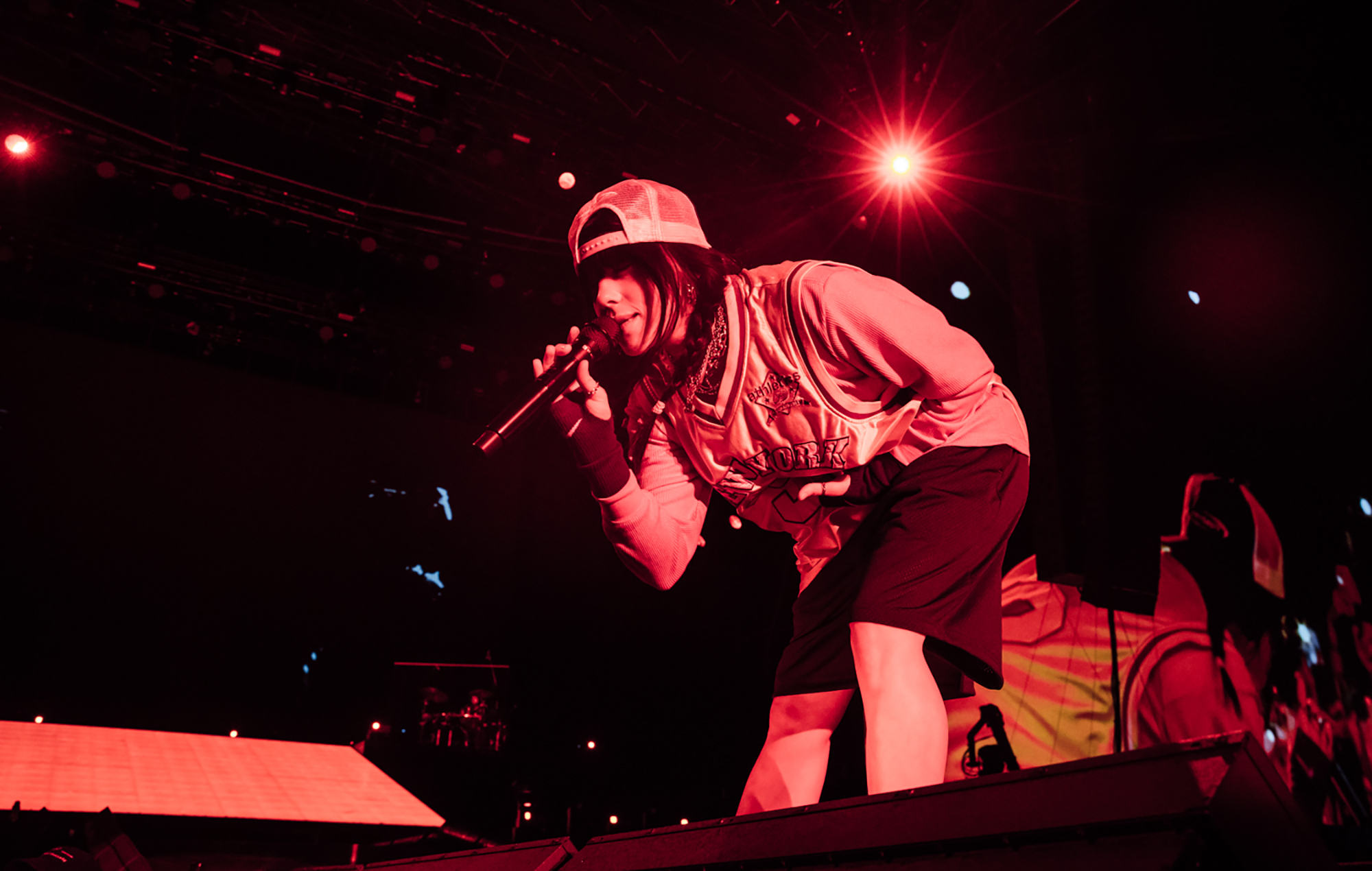 Billie Eilish performing at Reading 2023, photo by Andy Ford