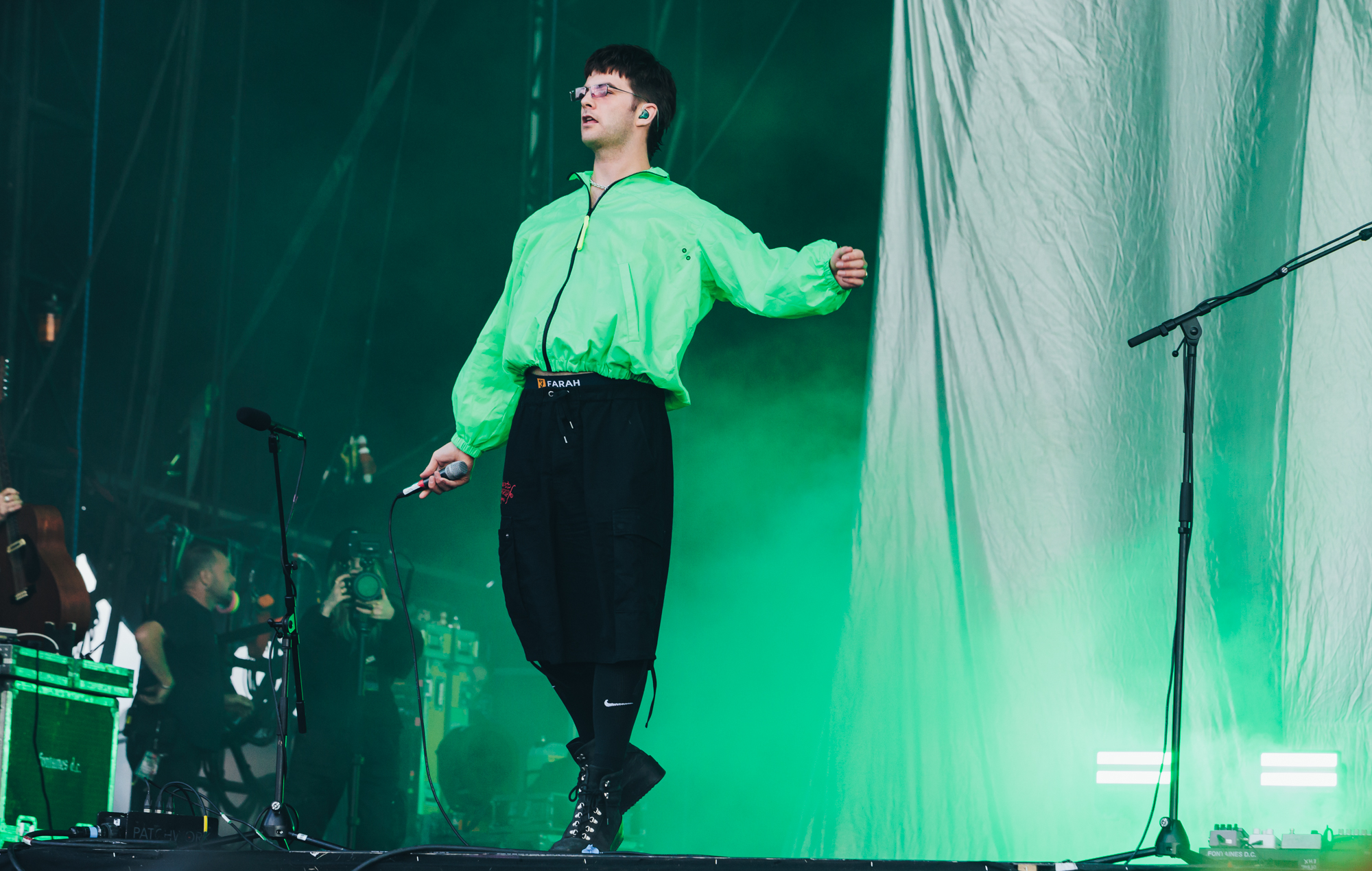 Grian Chatten of Fontaines D.C. live at Reading 2024, photo by Andy Ford