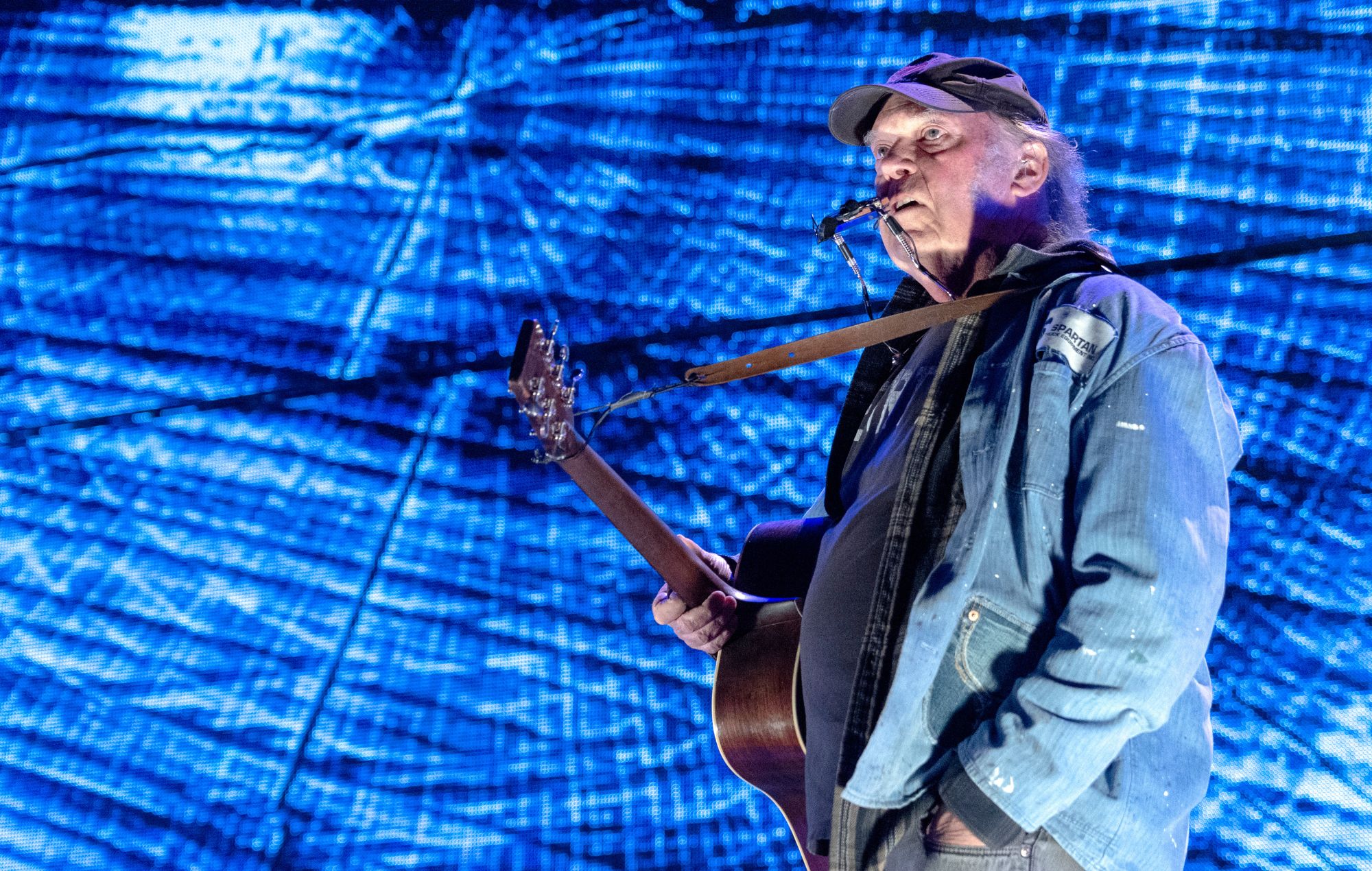 Neil Young performs in concert