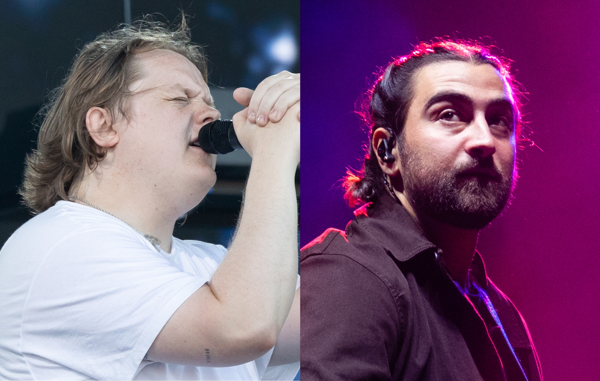 Lewis Capaldi and Noah Kahan (Photo by Anna Barclay/Getty Images and Samir Hussein/WireImage)