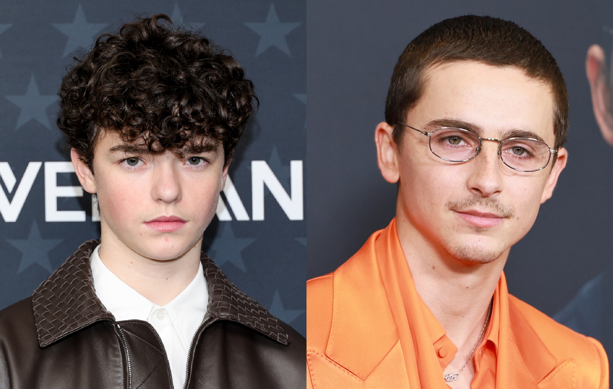 Owen Cooper and Timothée Chalamet composite image