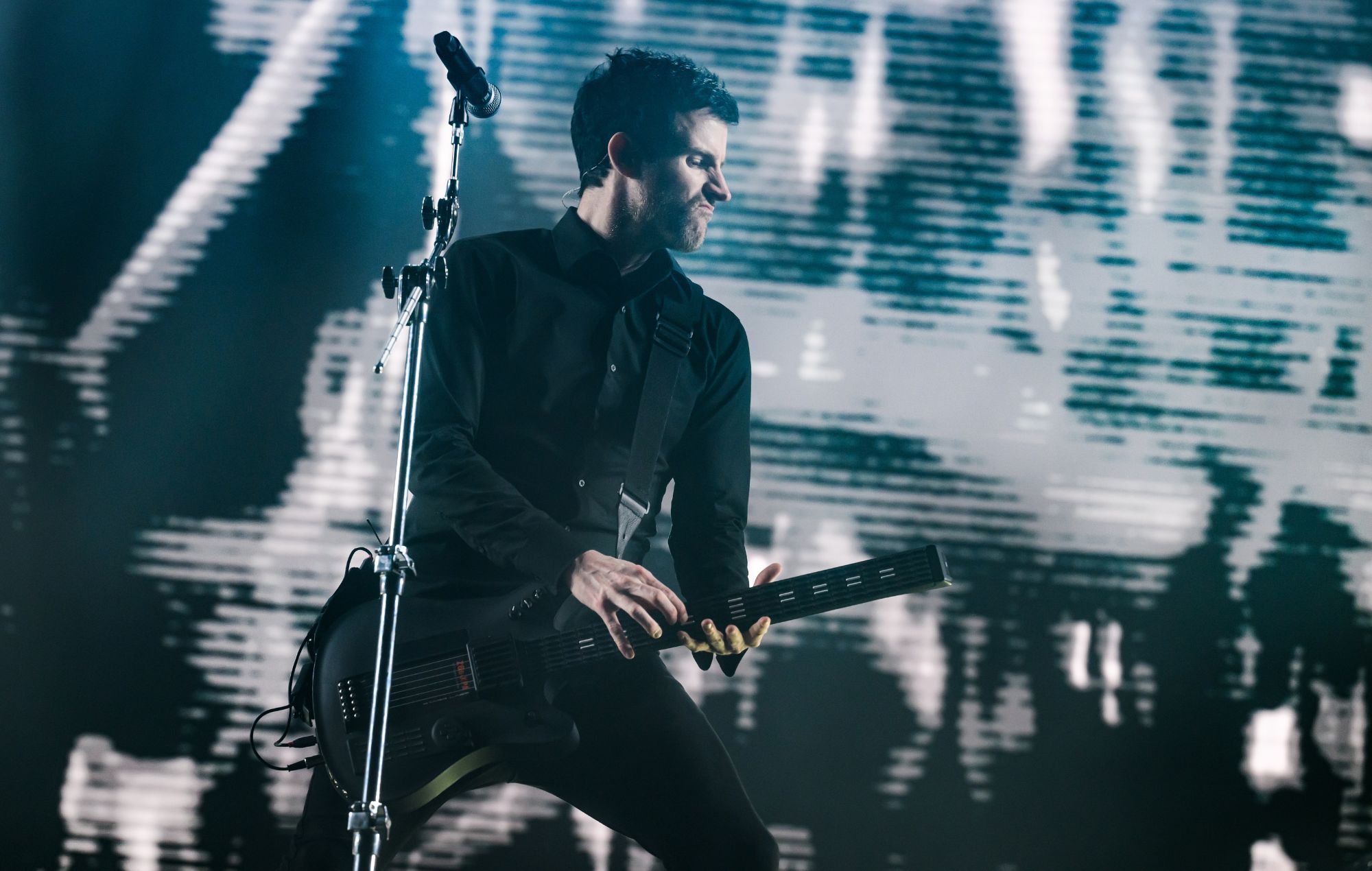 Rob Swire of Pendulum performs live in 2024