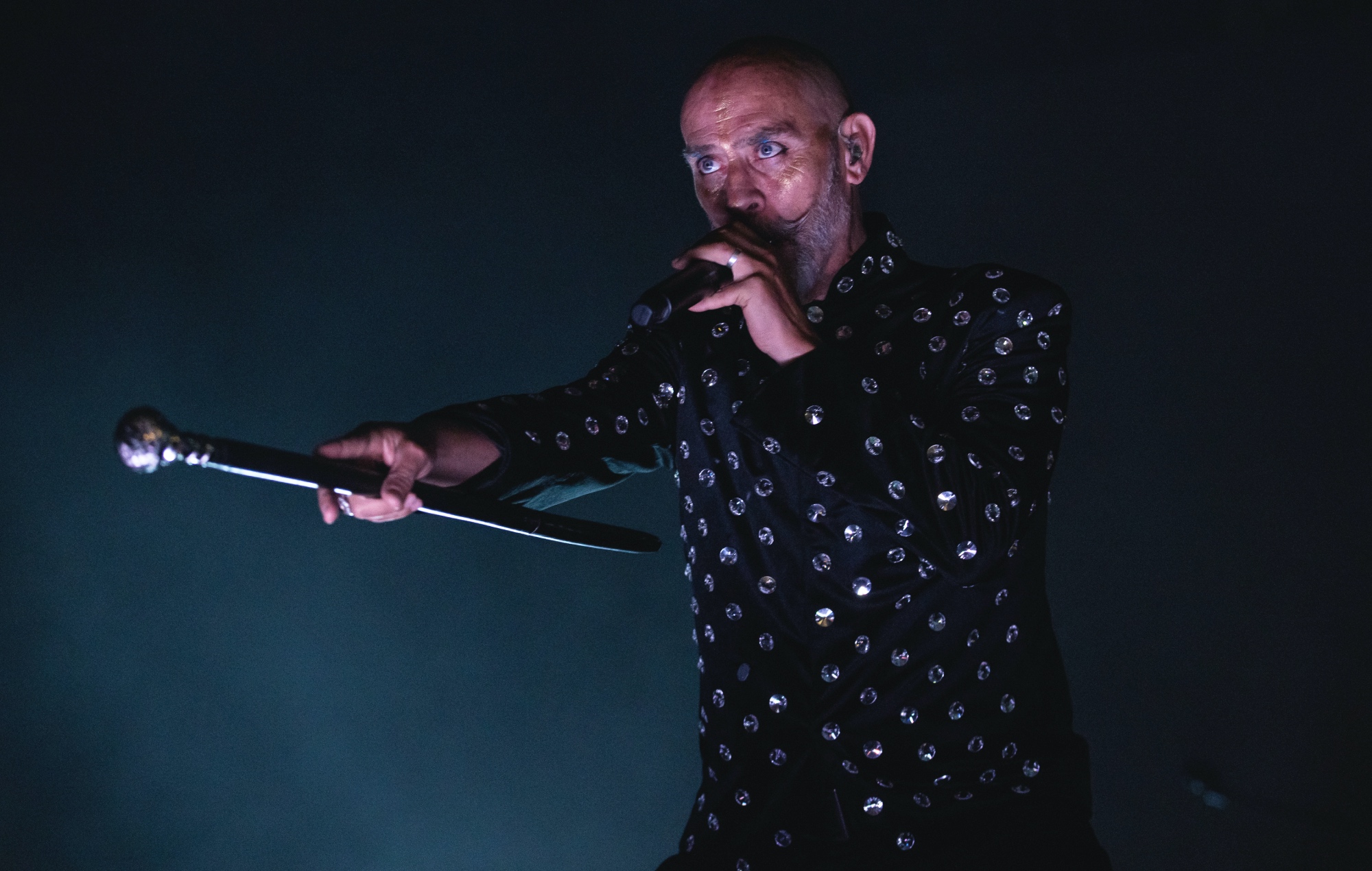 Bauhaus' Peter Murphy performing live on stage, photo by Xavi Torrent/WireImage/Getty