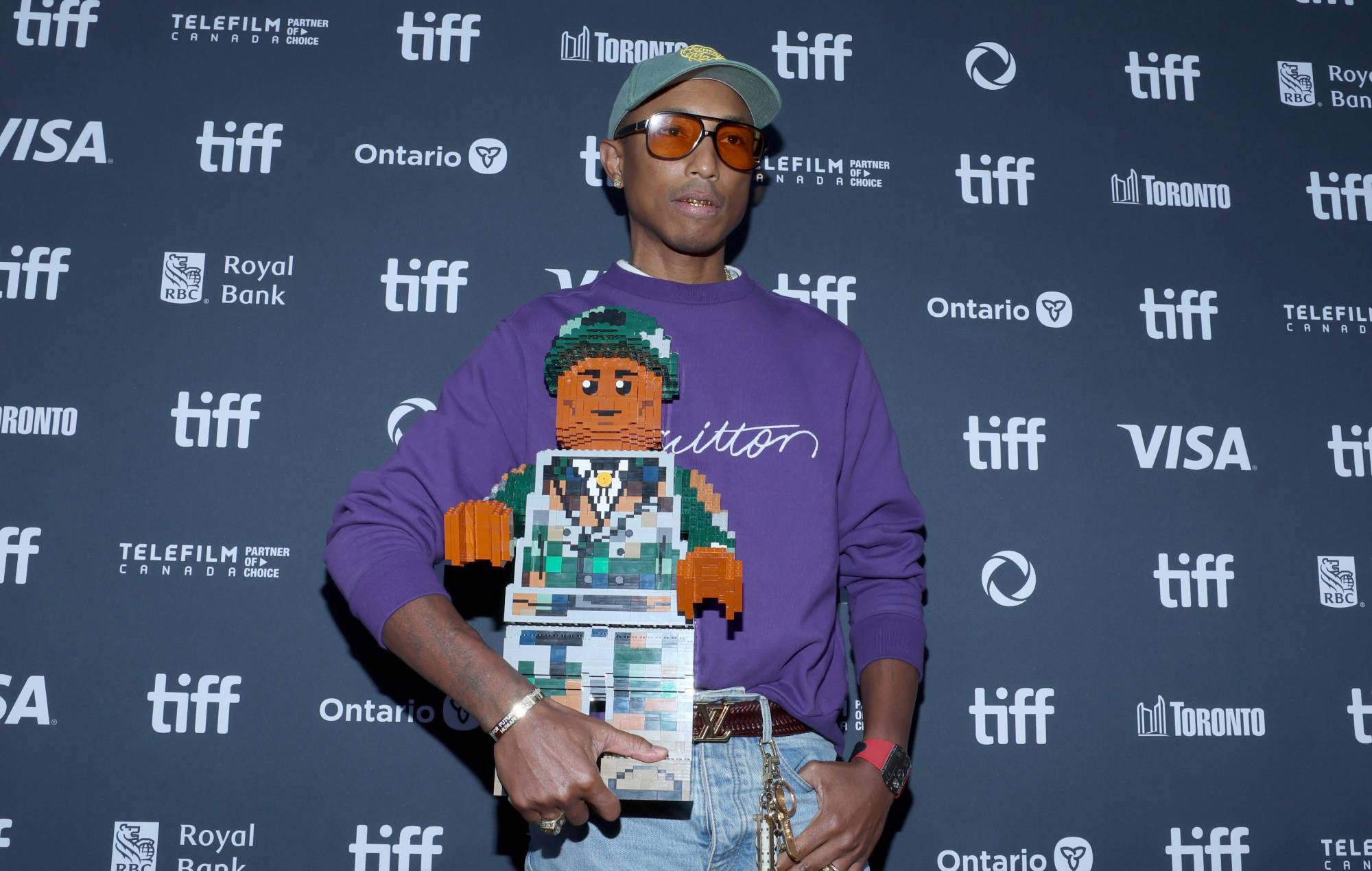 Pharrell Williams attends the premiere of "Piece by Piece" at Princess of Wales Theatre on September 10, 2024 in Toronto, Ontario. (Photo by Jemal Countess/Getty Images)