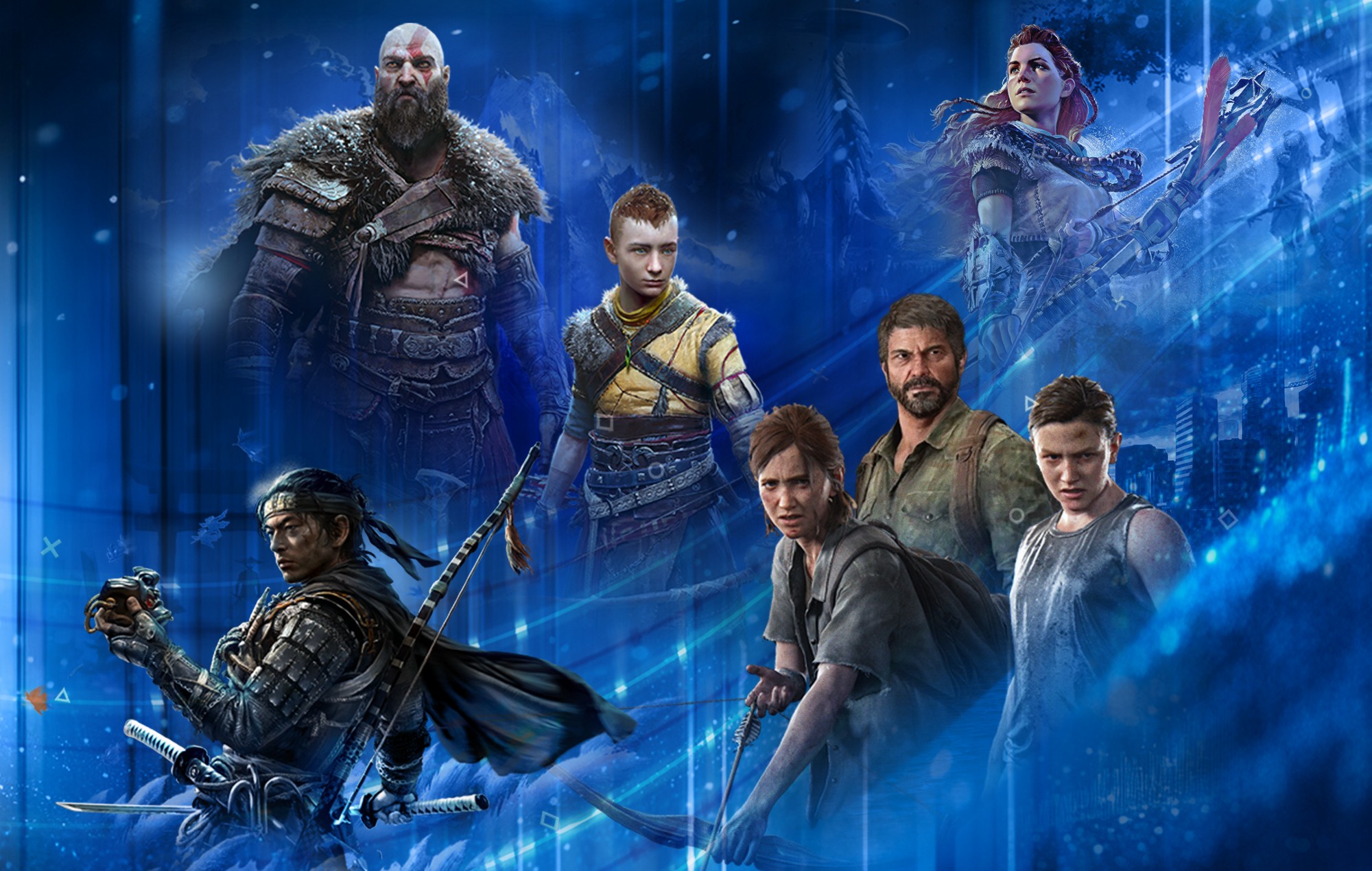 PlayStation: Concert Tour artwork, featuring 'The Last Of Us', 'God Of War', 'Ghost Of Tsushima' and the 'Horizon' series.