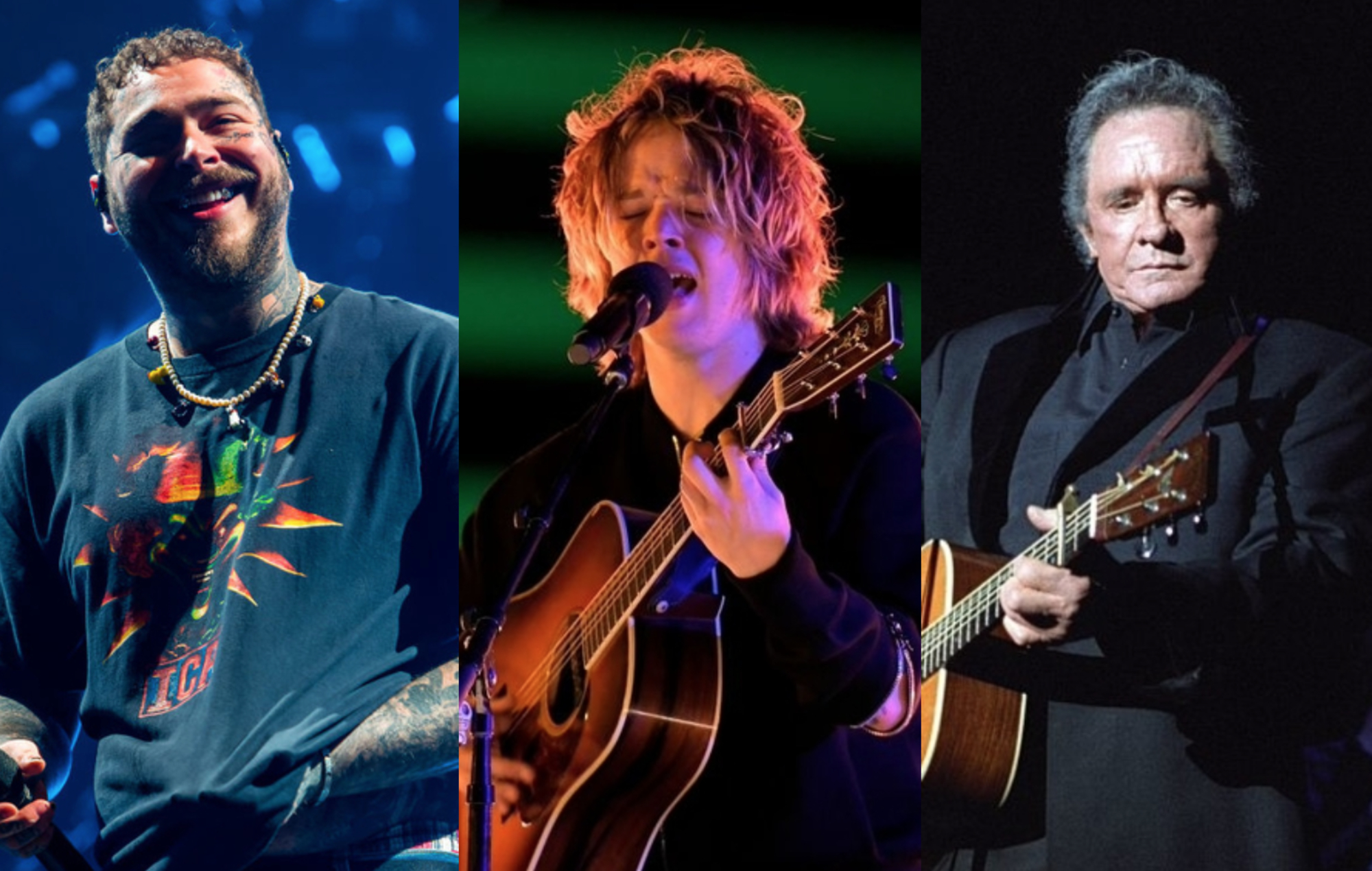 Post Malone, Billy Strings and Johnny Cash