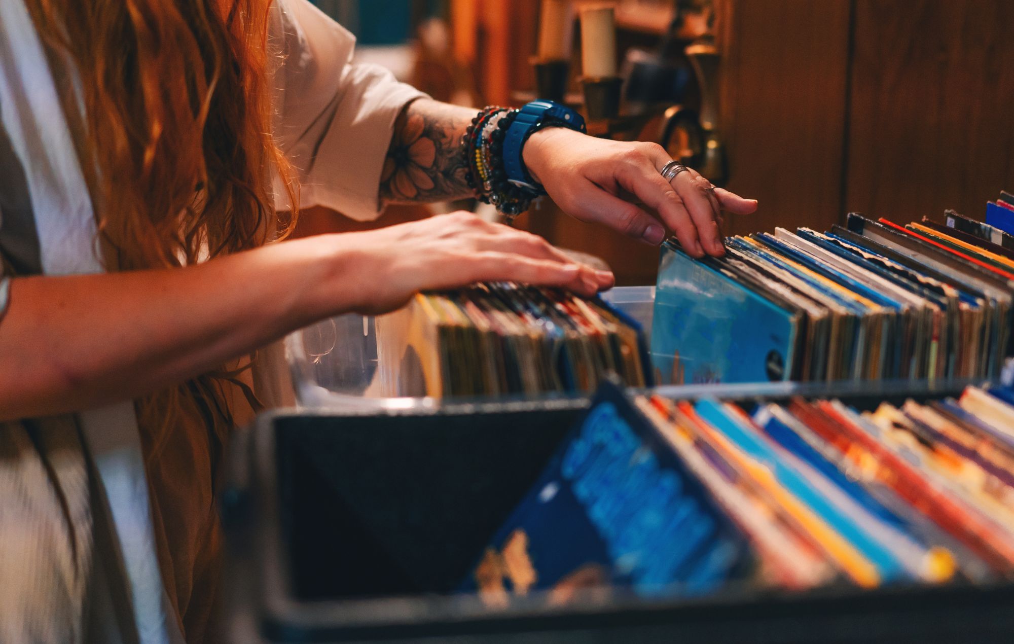 Stock image of record store