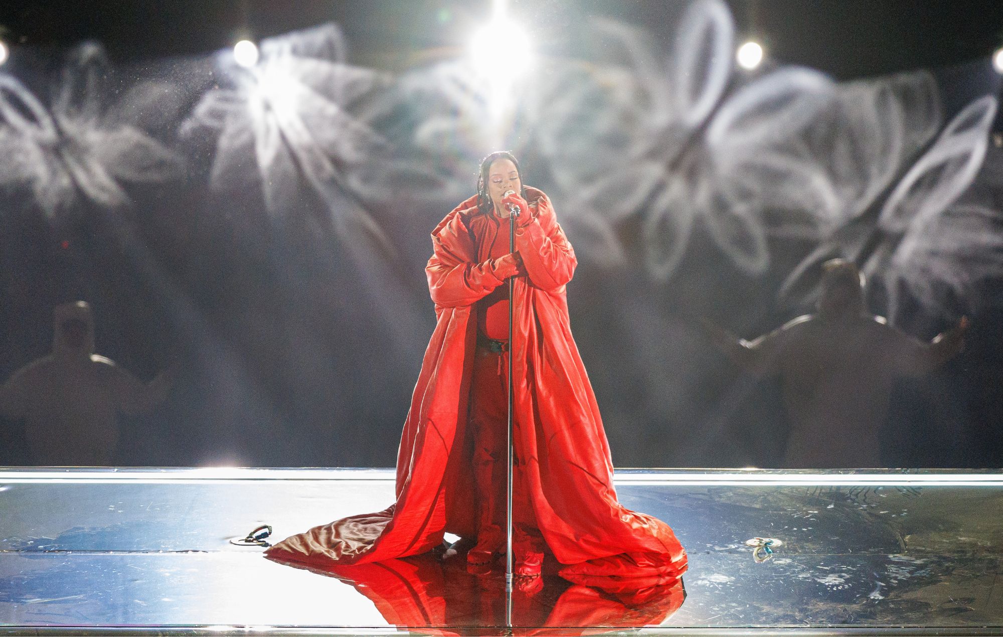Rihanna performs at halftime during Super Bowl LVII between the Philadelphia Eagles and the Kansas City Chiefs on Sunday, February 12th, 2023