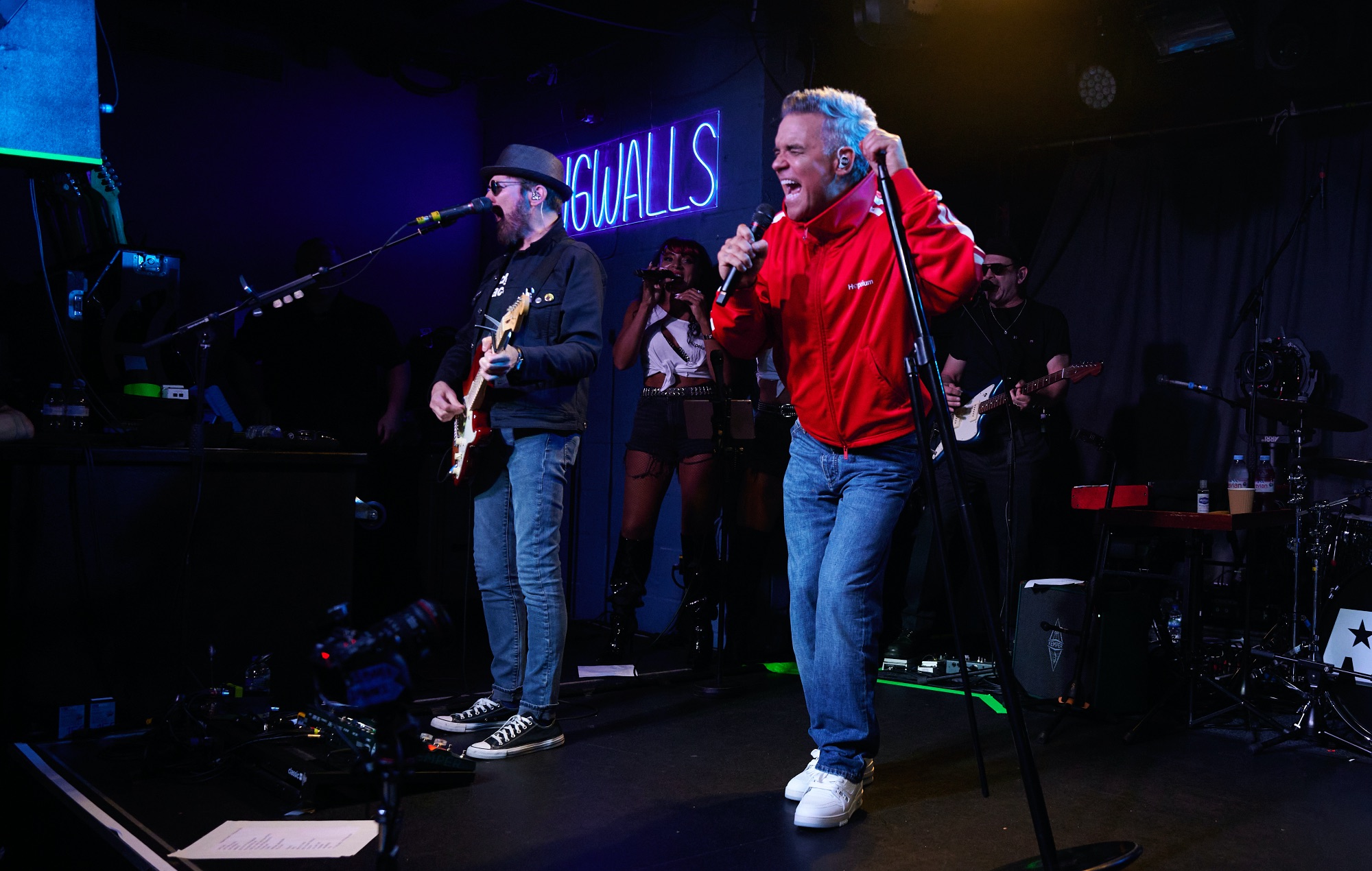 Robbie Williams performing live on stage at Dingwalls in Camden