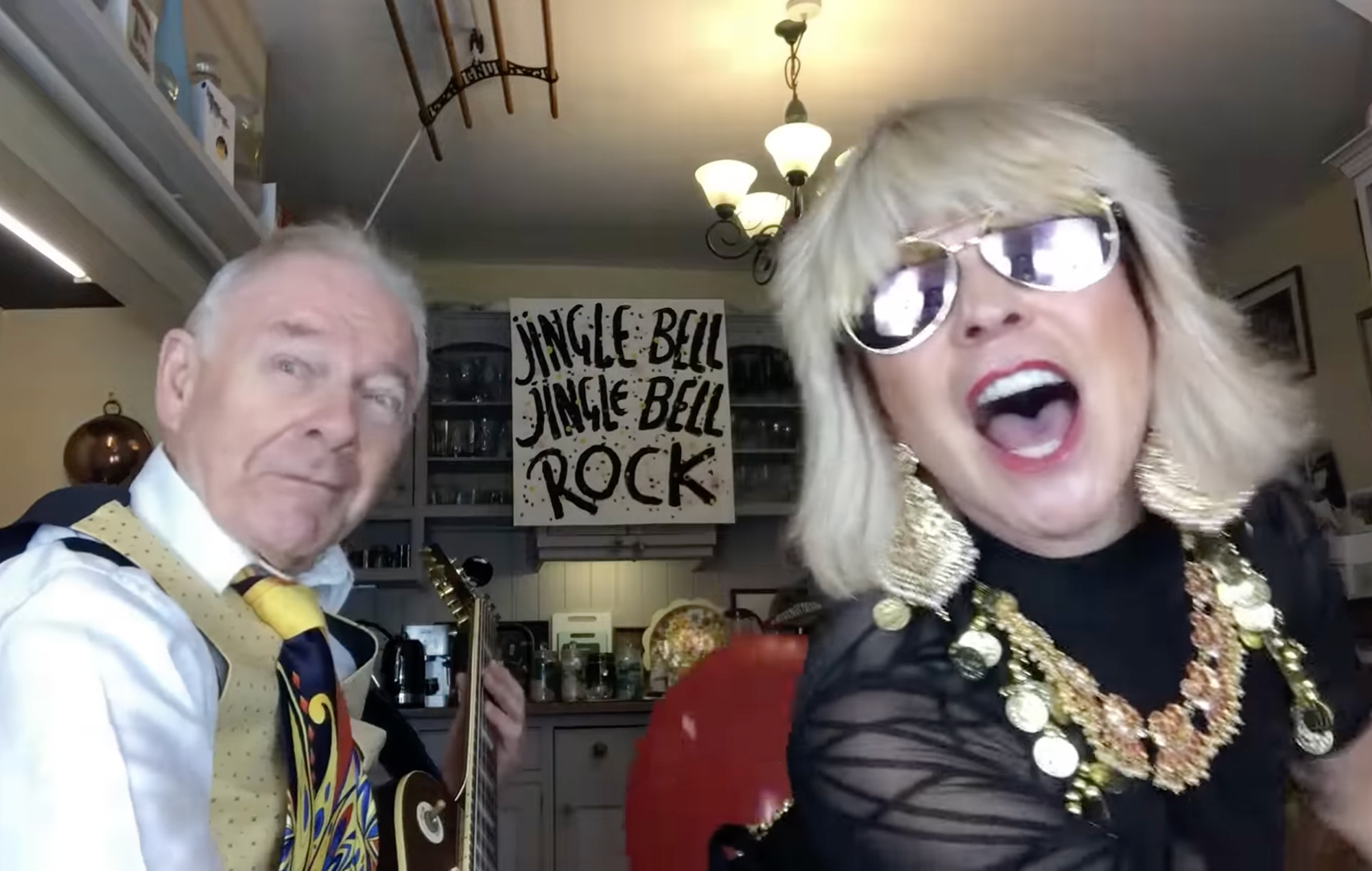 Robert Fripp and Toyah Willcox in the Christmas 2022 edition of 'Sunday Lunch'