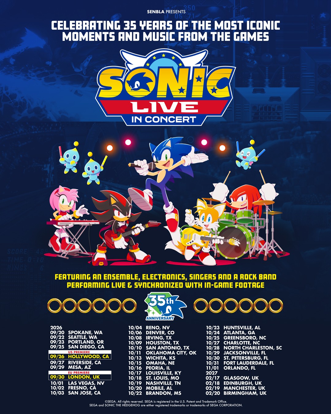 'Sonic Live In Concert' poster.