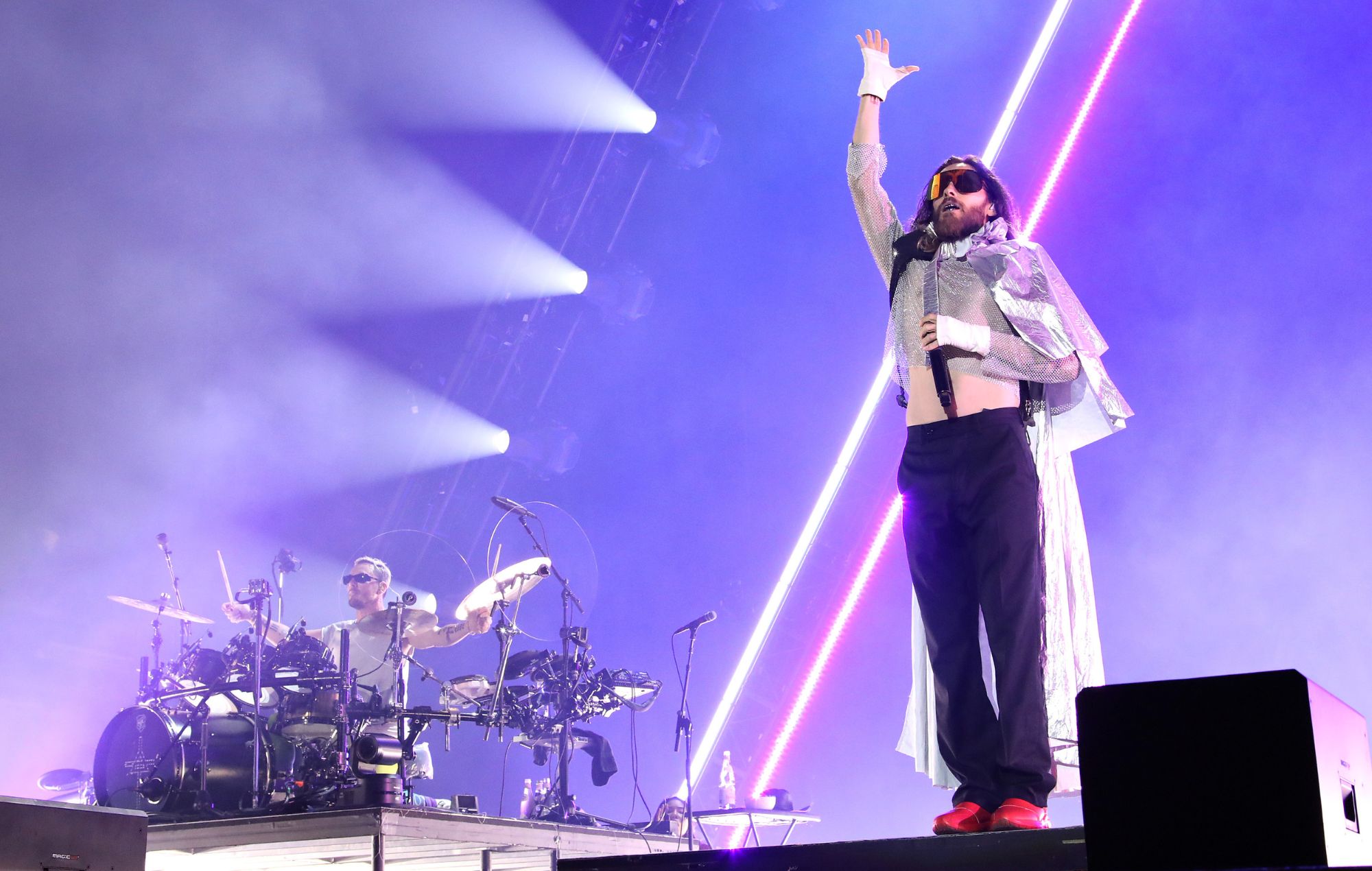 Shannon Leto and Jared Leto of Thirty Seconds to Mars perform in 2024