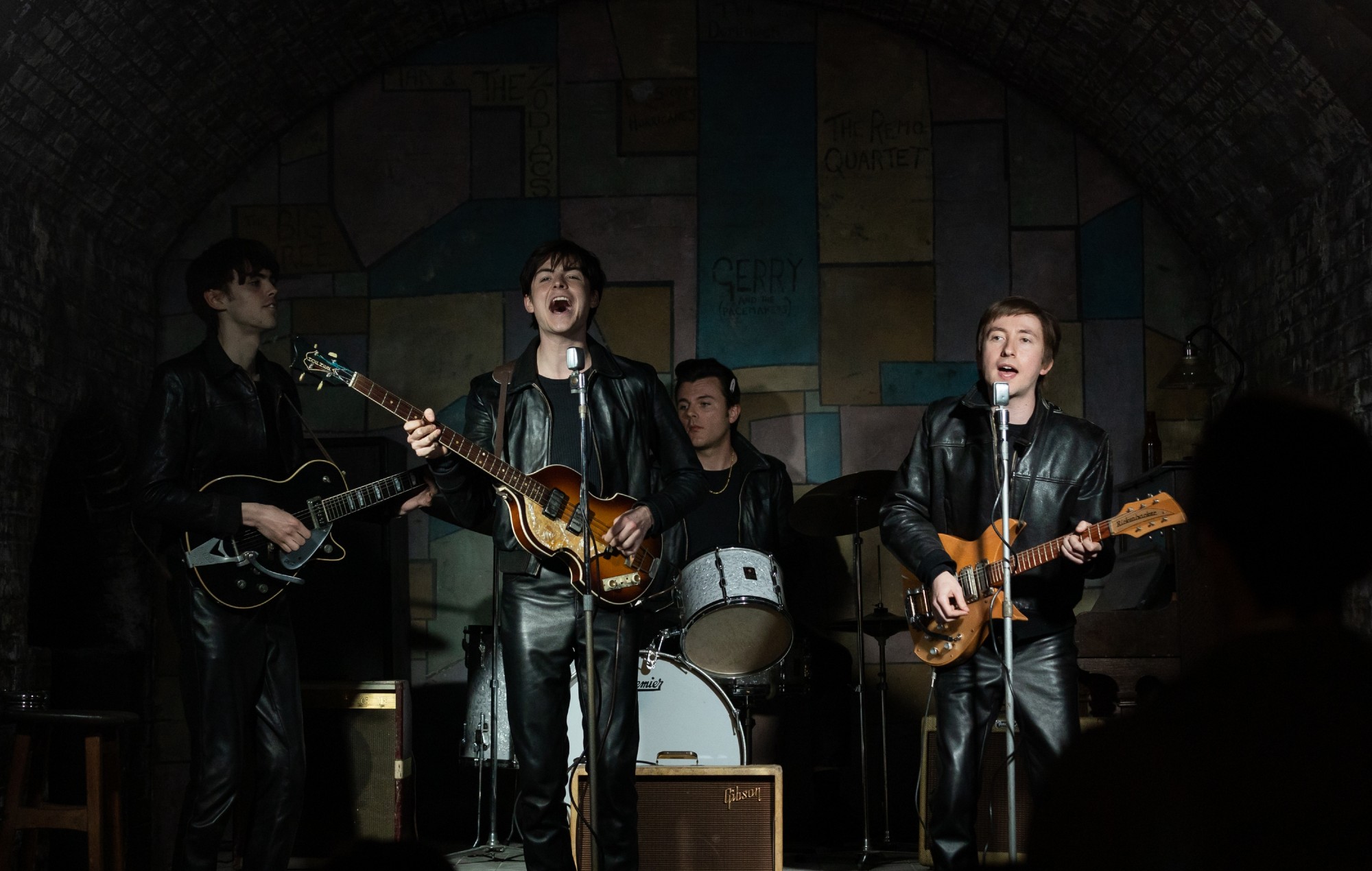 Blake Richardson, Jonah Lees, Leo Harvey-Elledge and Campbell Wallace as The Beatles in 'Midas Man'.