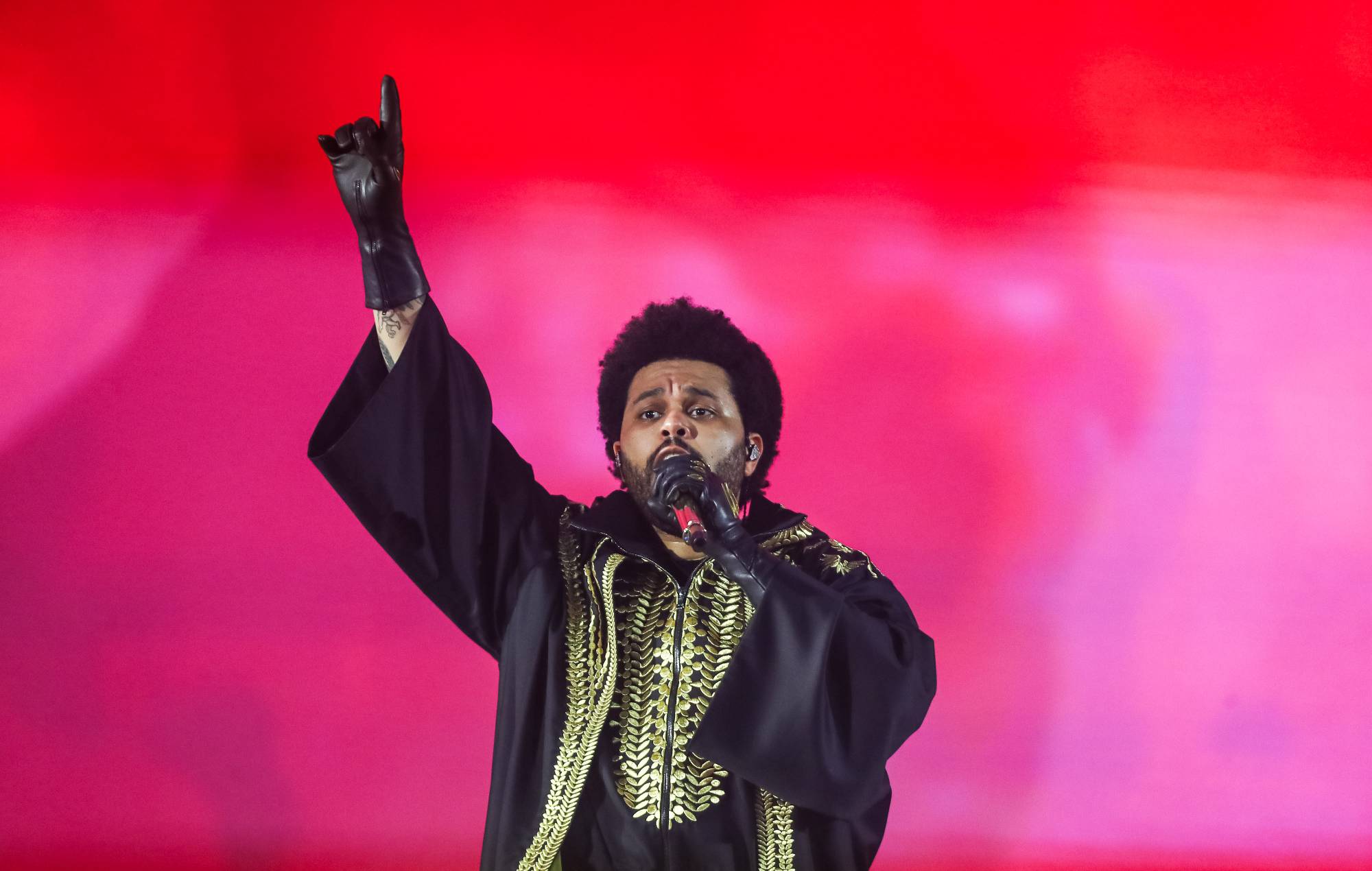 Abel 'The Weeknd' Tesfaye performs on stage during the 'After Hours Til Dawn Tour' at MorumBIS on September 7, 2024 in Sao Paulo, Brazil. CREDIT: Wagner Meier/Getty Images for Live Nation