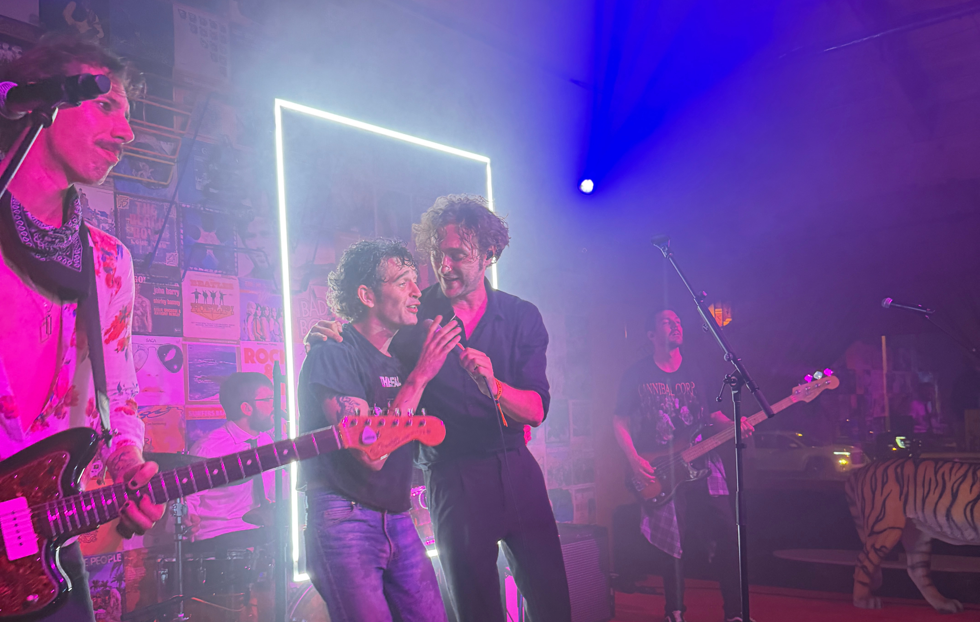 Matty Healy performing live on stage with The 9075 tribute band