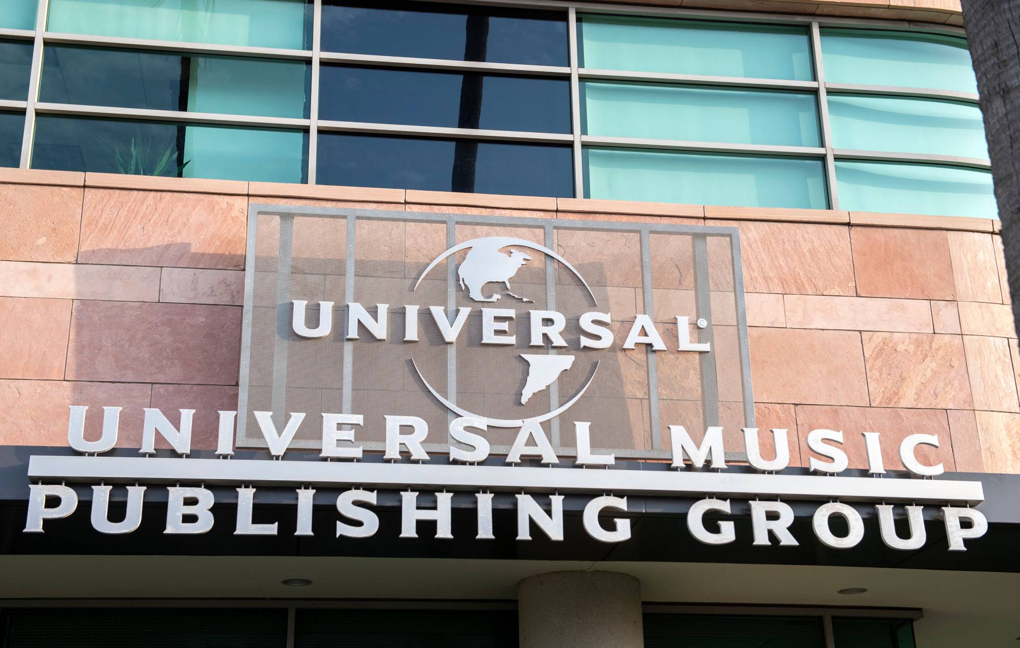 A view of the Universal Music Group (UMG) headquarters is seen on February 9, 2021 in Santa Monica, California. (Photo by VALERIE MACON / AFP) (Photo by VALERIE MACON/AFP via Getty Images)