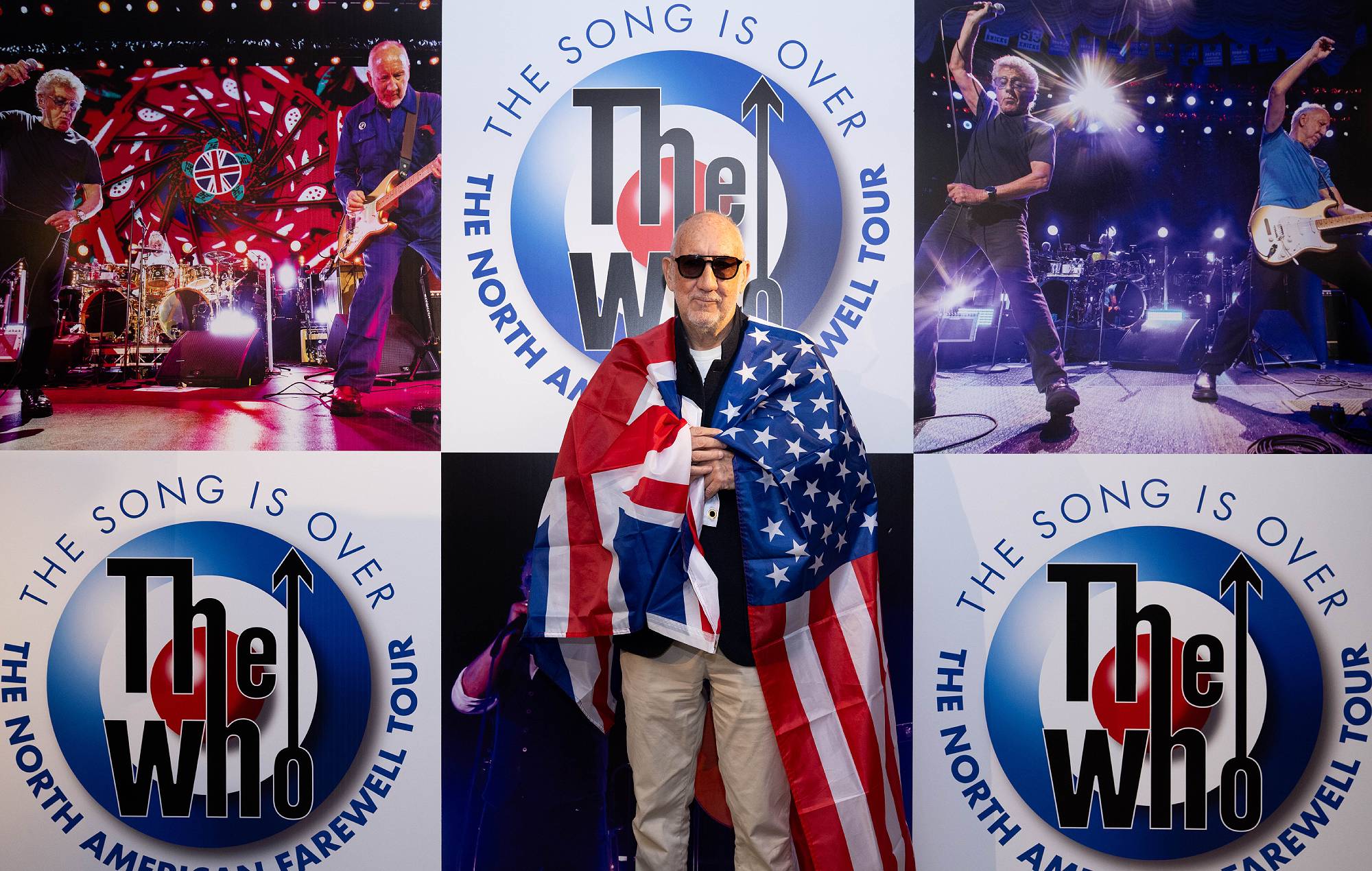 The Who's Pete Townshend in at the London press conference of their farewell tour. Credit: Faysal Hassan for Live Nation