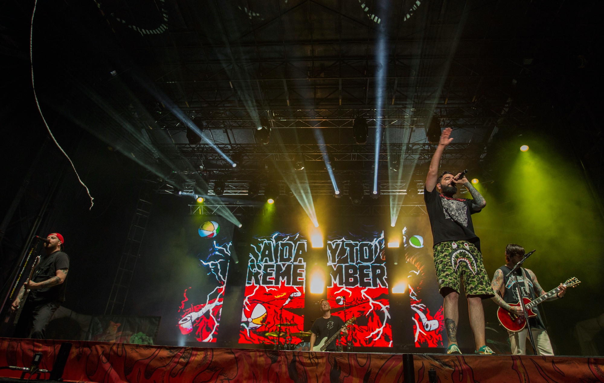 A Day To Remember performing live on-stage in 2019