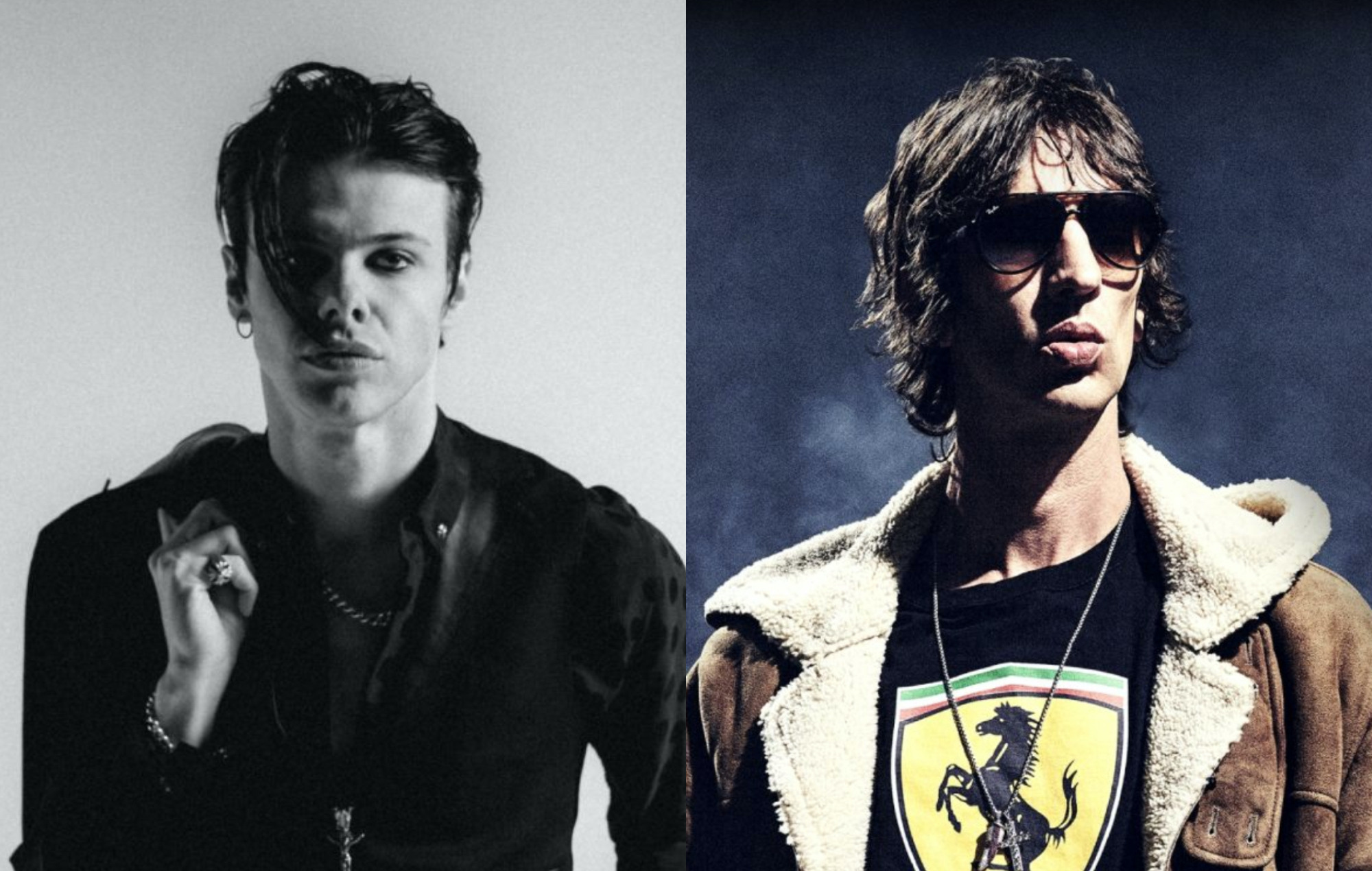 two press photographs of Yungblud (left) and Richard Ashcroft (right)